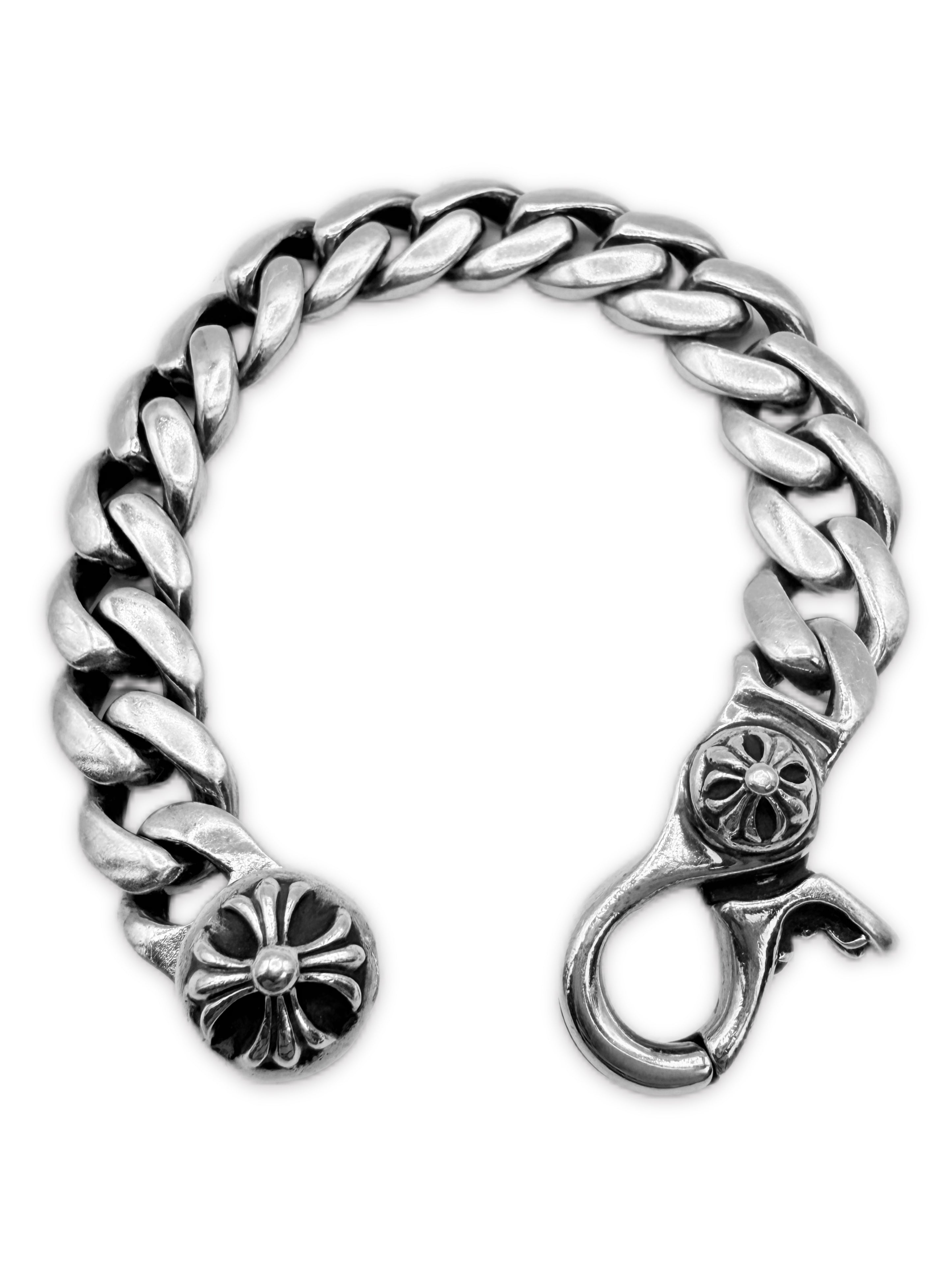 Chrome Hearts Small Cuban Link Lobster Clasp .925 Silver Bracelet