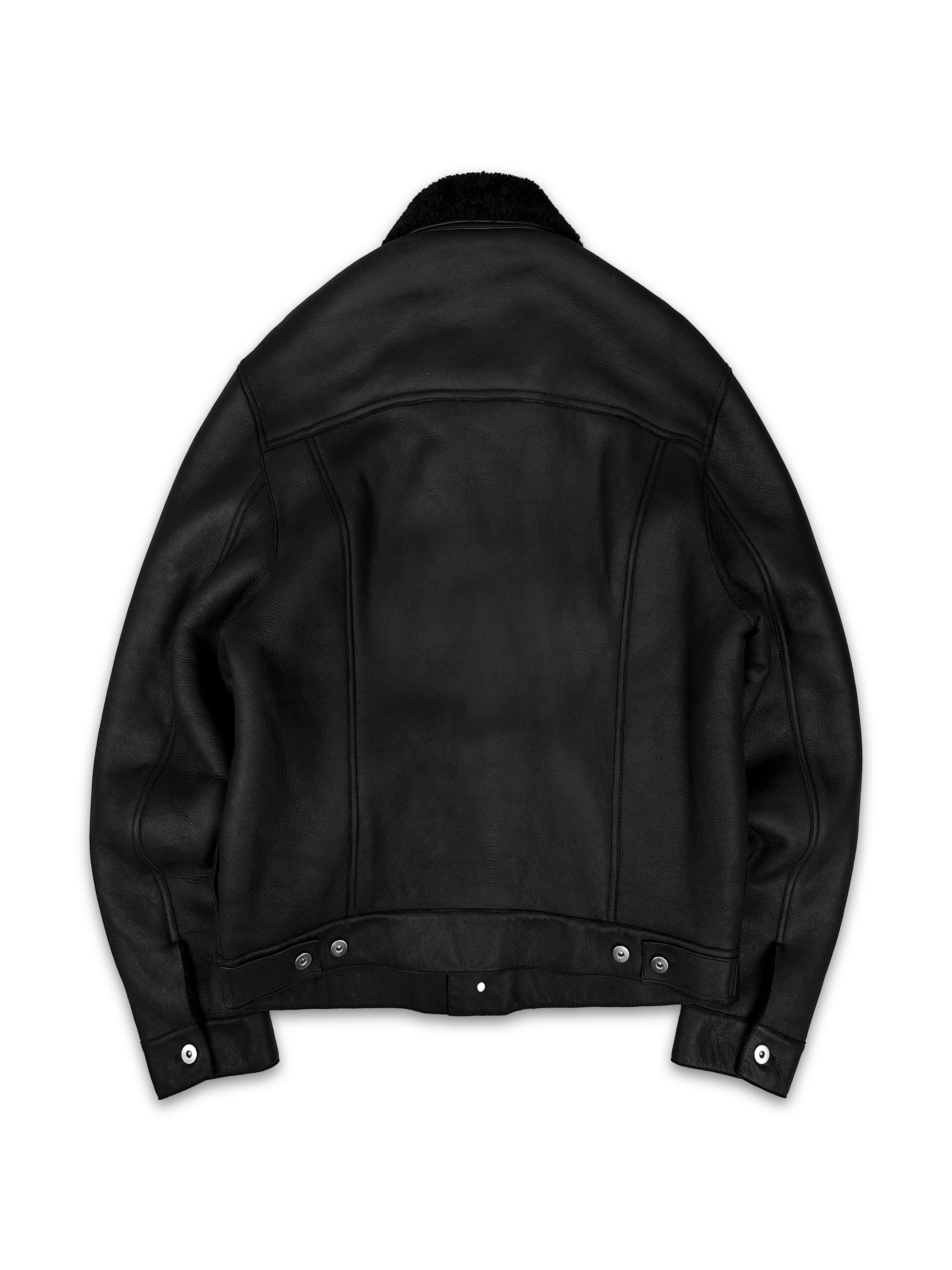 Bottega Veneta Curly Dense Black Shearling Leather Jacket