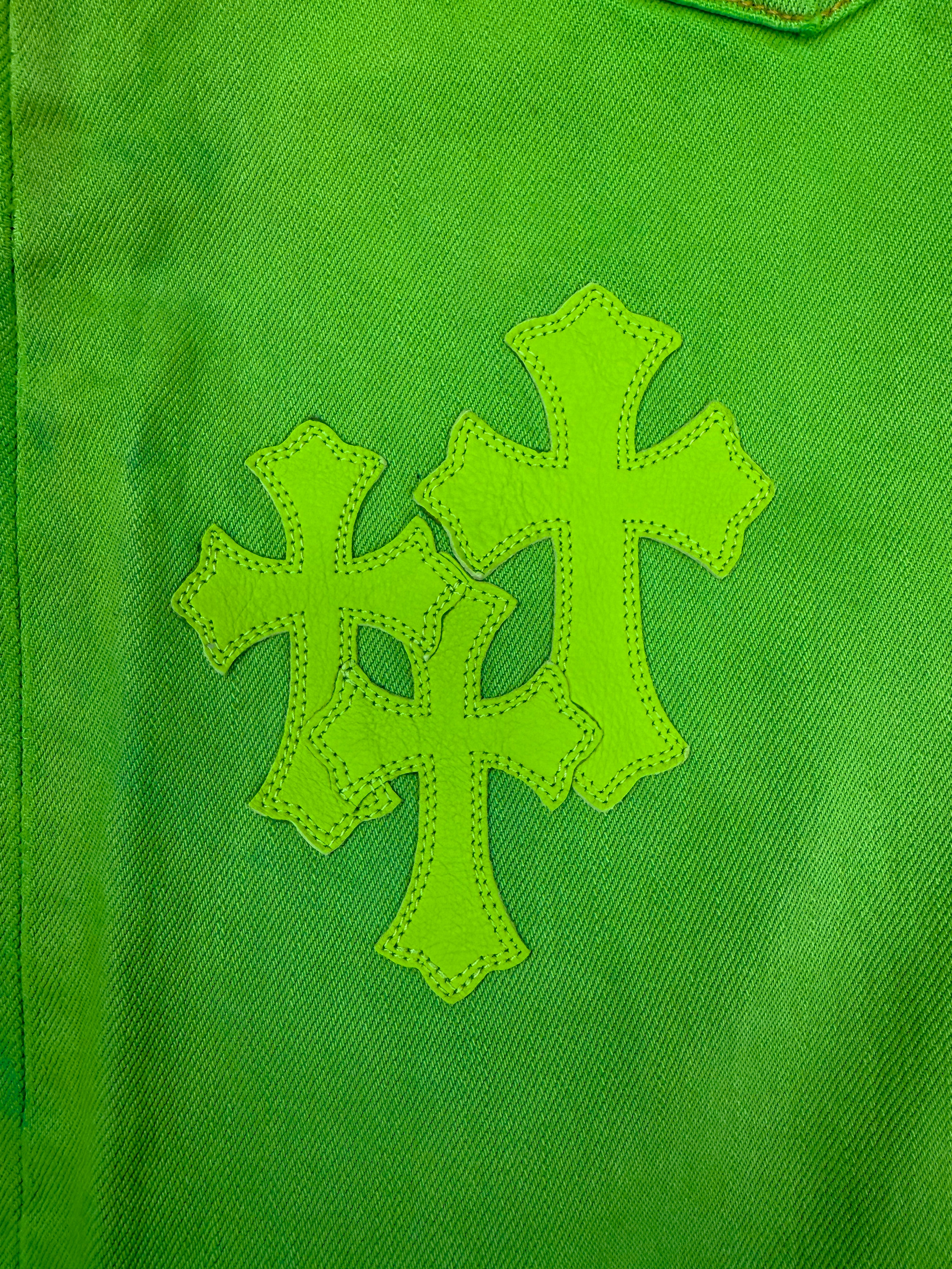 Chrome Hearts Flooded 26 Cross Patch Lime Green Levi’s 501 Jeans