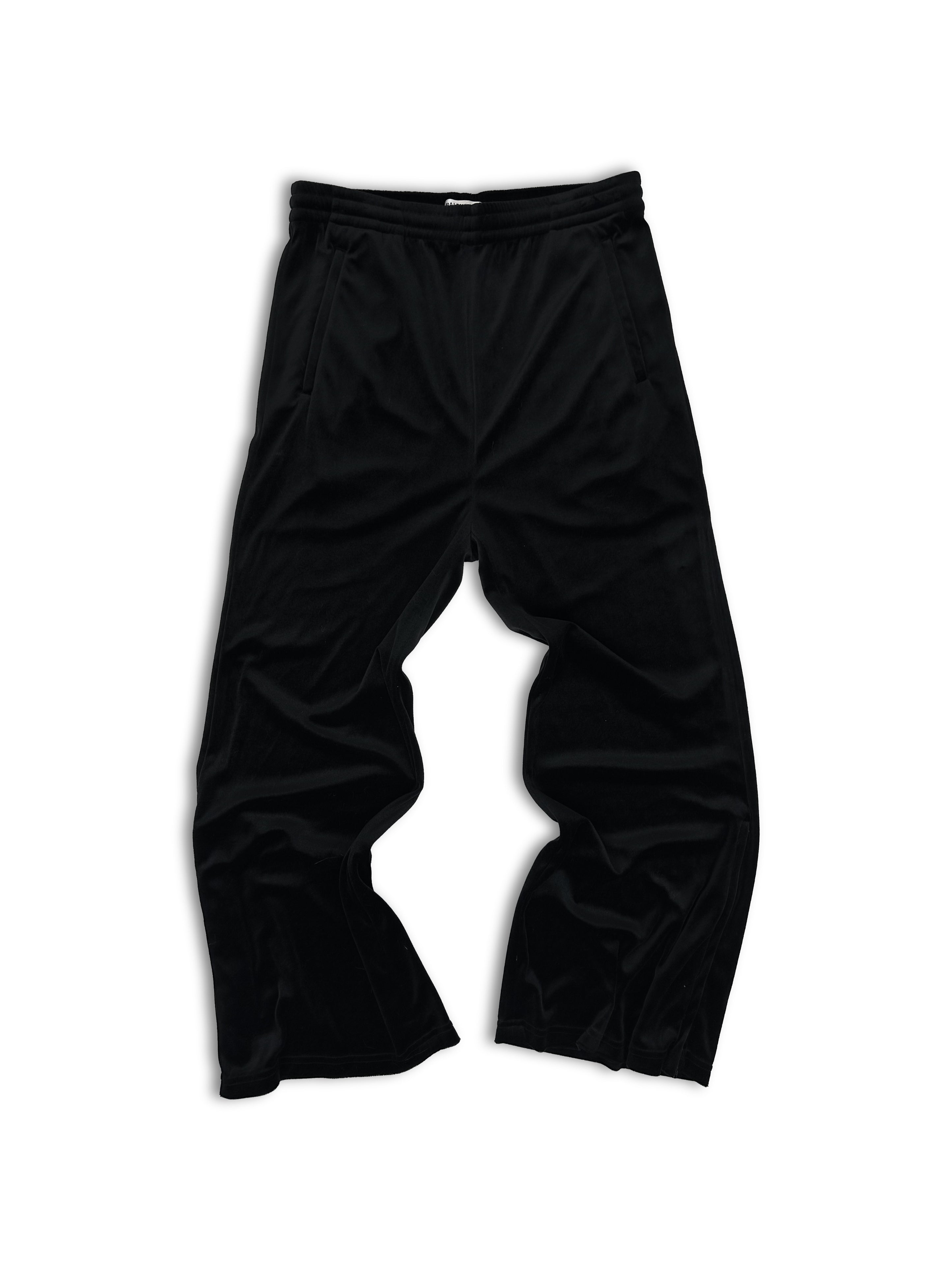 AW22 Balenciaga Velour Flared Black Light Weight Pants