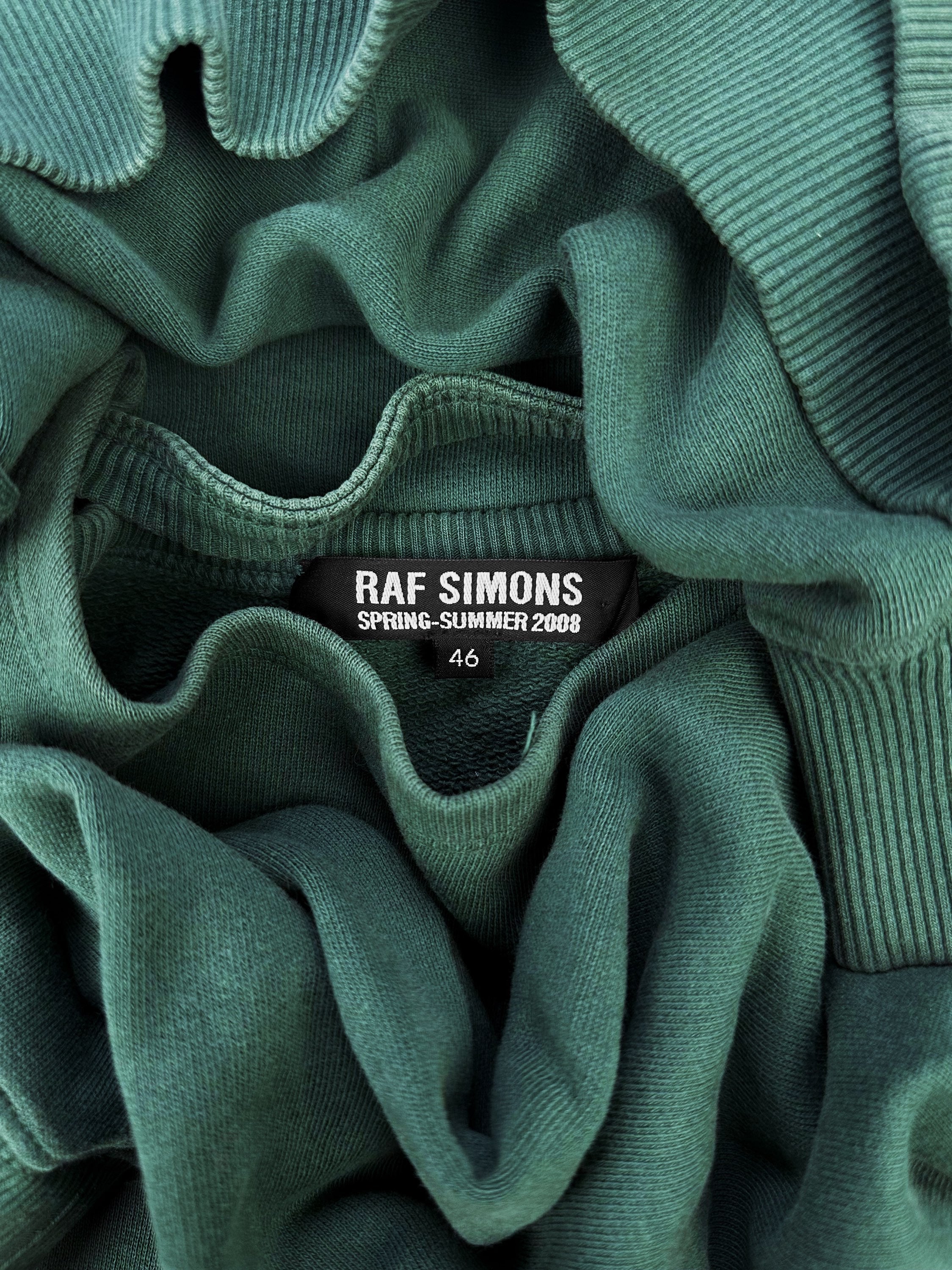 SS08 Raf Simons ‘Cut Out’ Teal Slit Collar Crewneck