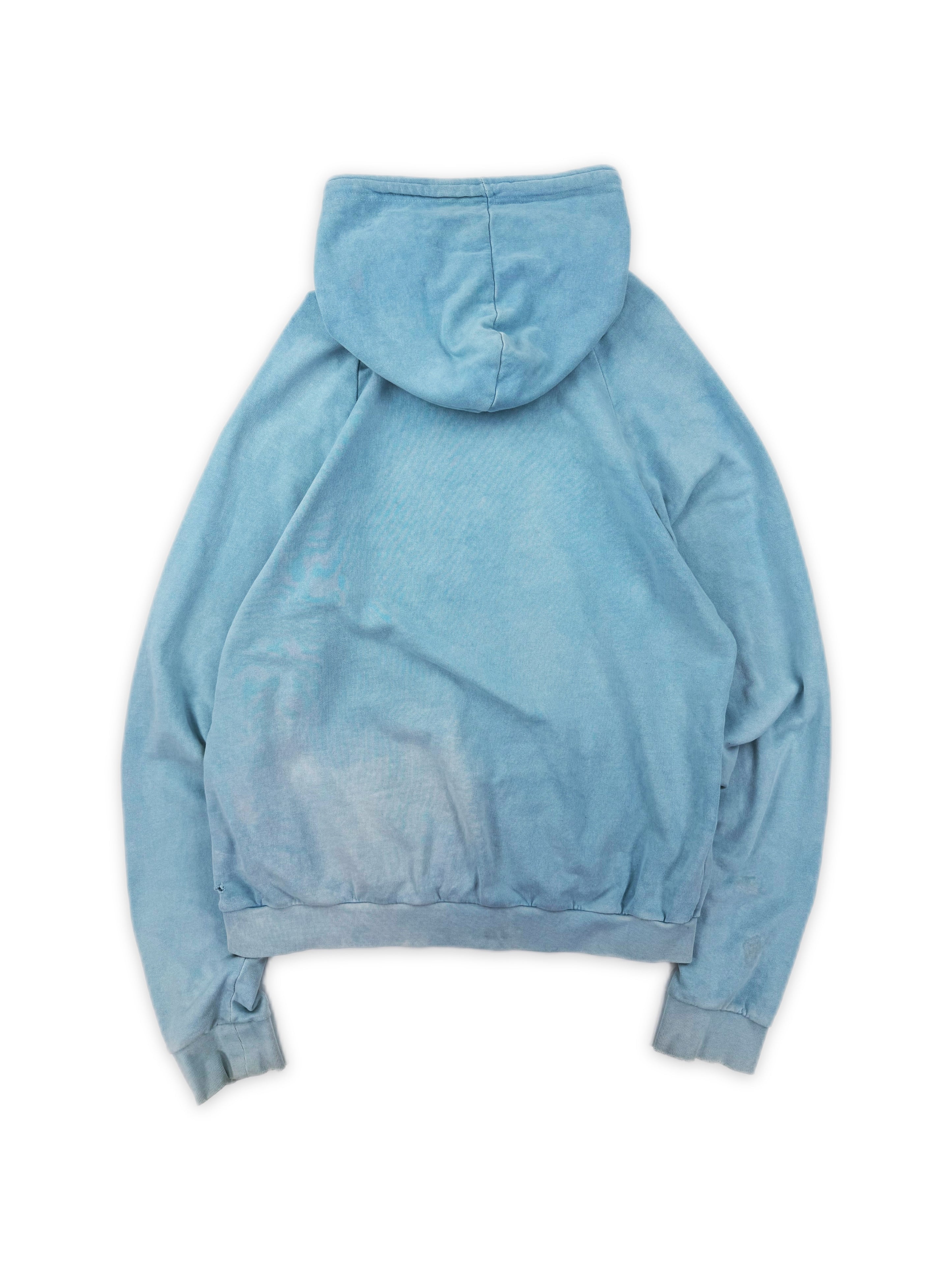 AW04 Raf Simons ‘Waves’ Reverse Paisley Light Blue Hoodie