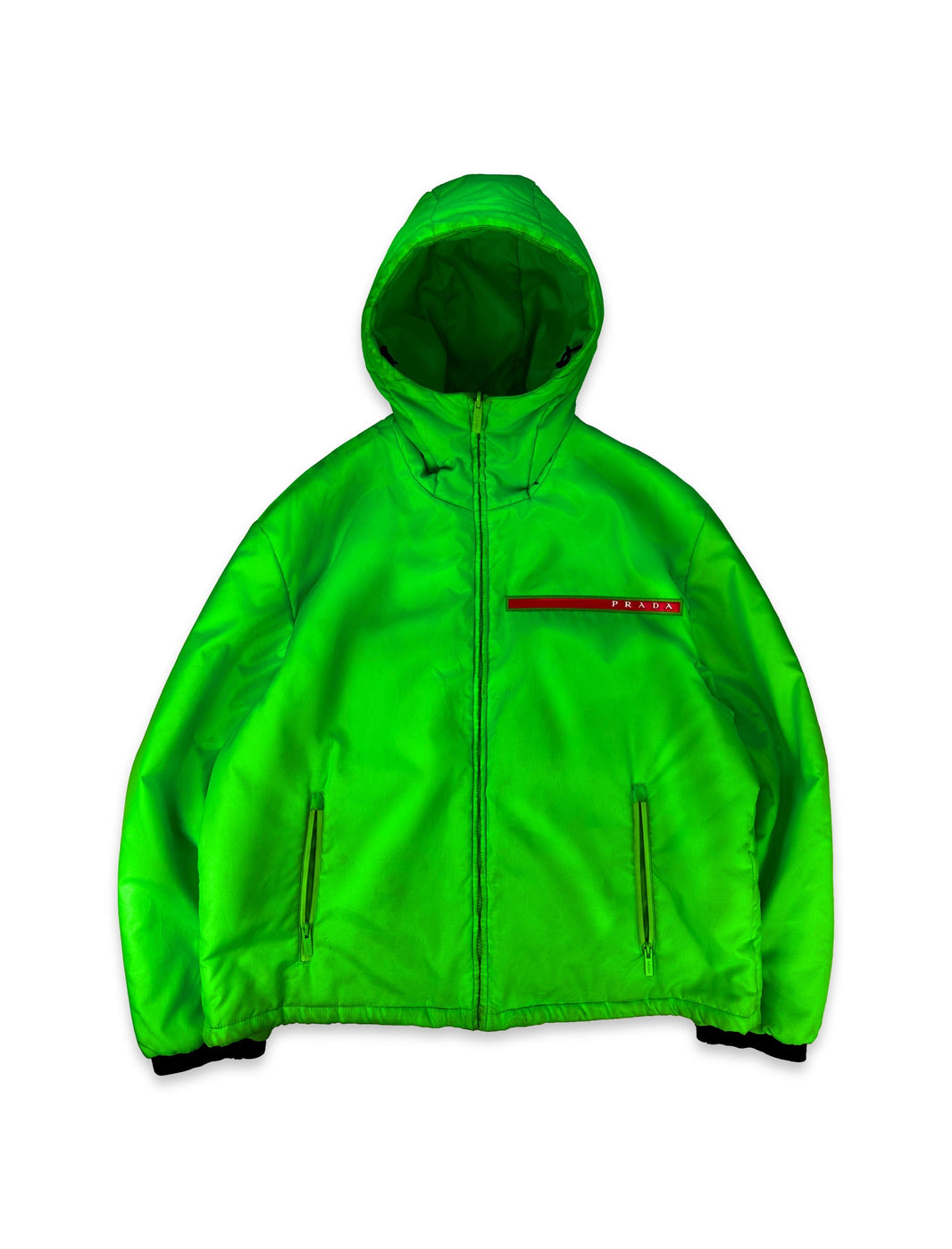 AW18 Prada ‘Pistachio’ Linea Rossa Neon Green Puffer Jacket