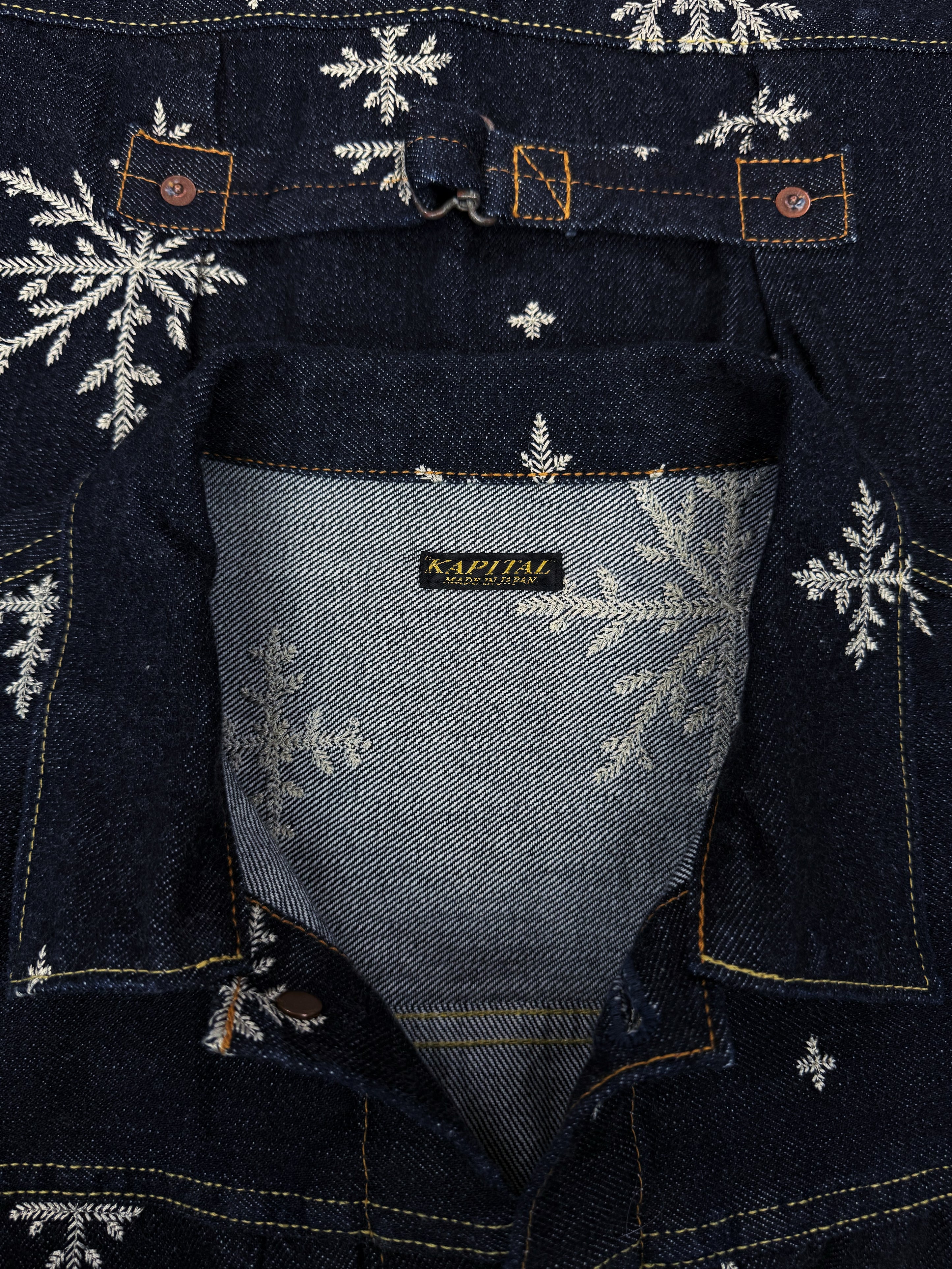 Kapital ‘Snowflake’ Embroidered Indigo Denim Jacket