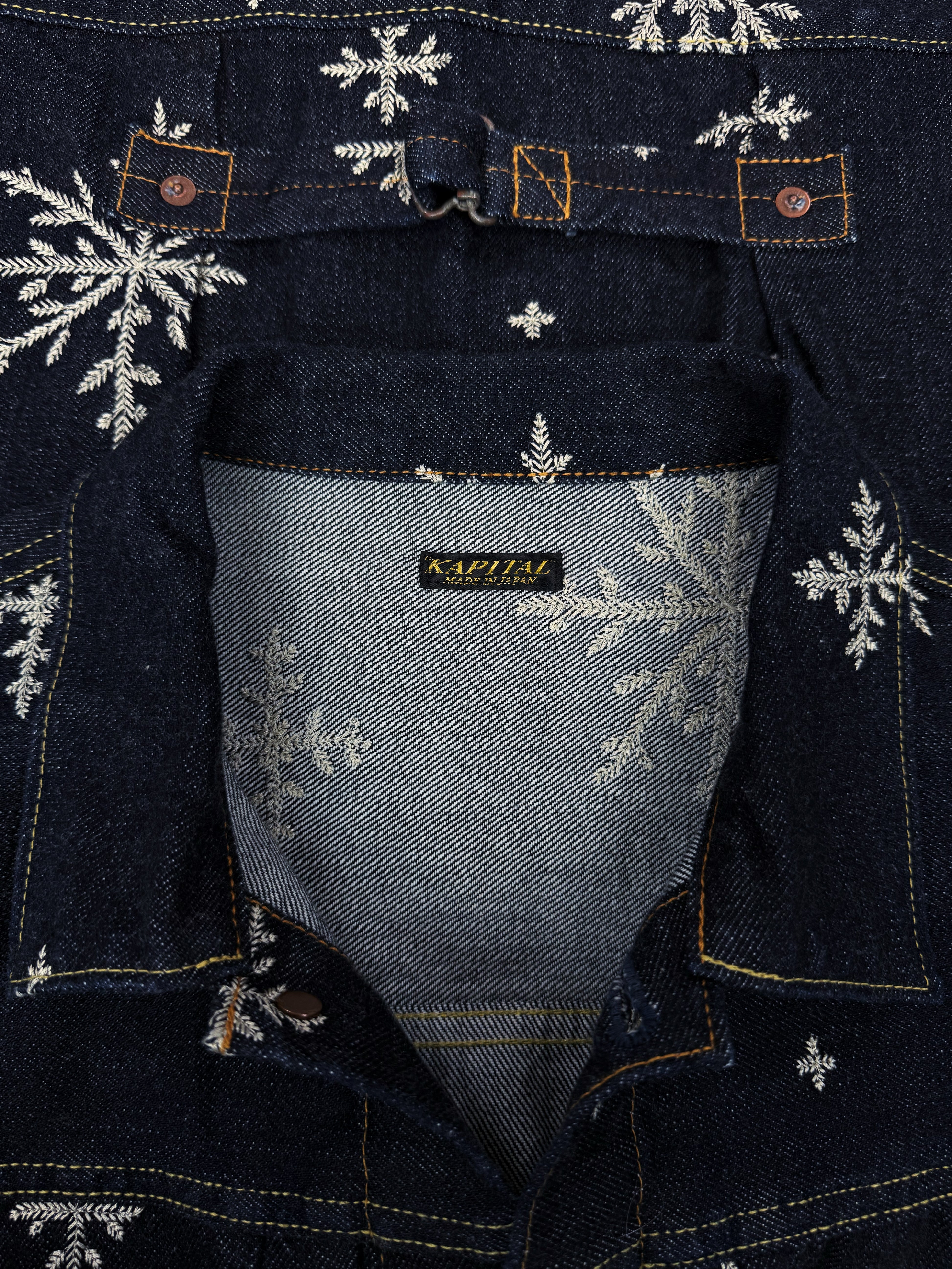Kapital ‘Snowflake’ Embroidered Indigo Denim Jacket