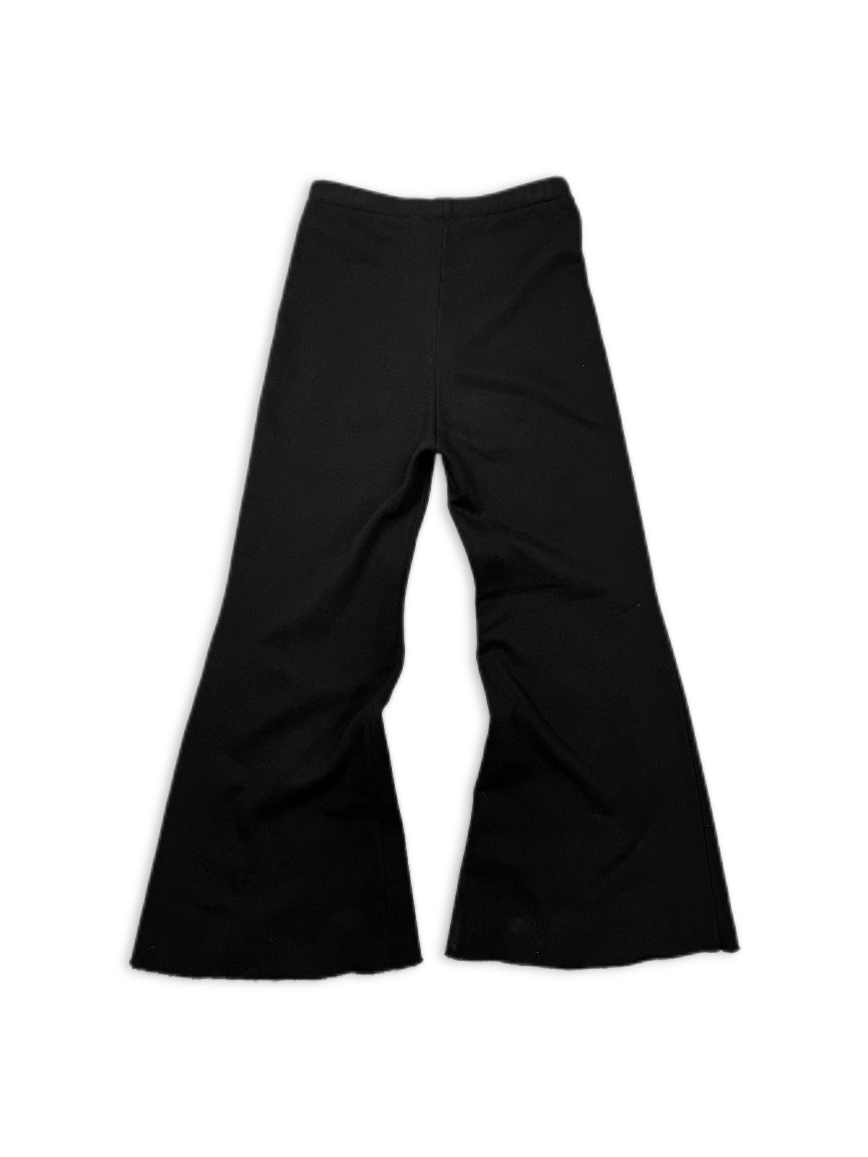 AW19 Vetements Flared Embroidered Logo Black Sweatpants