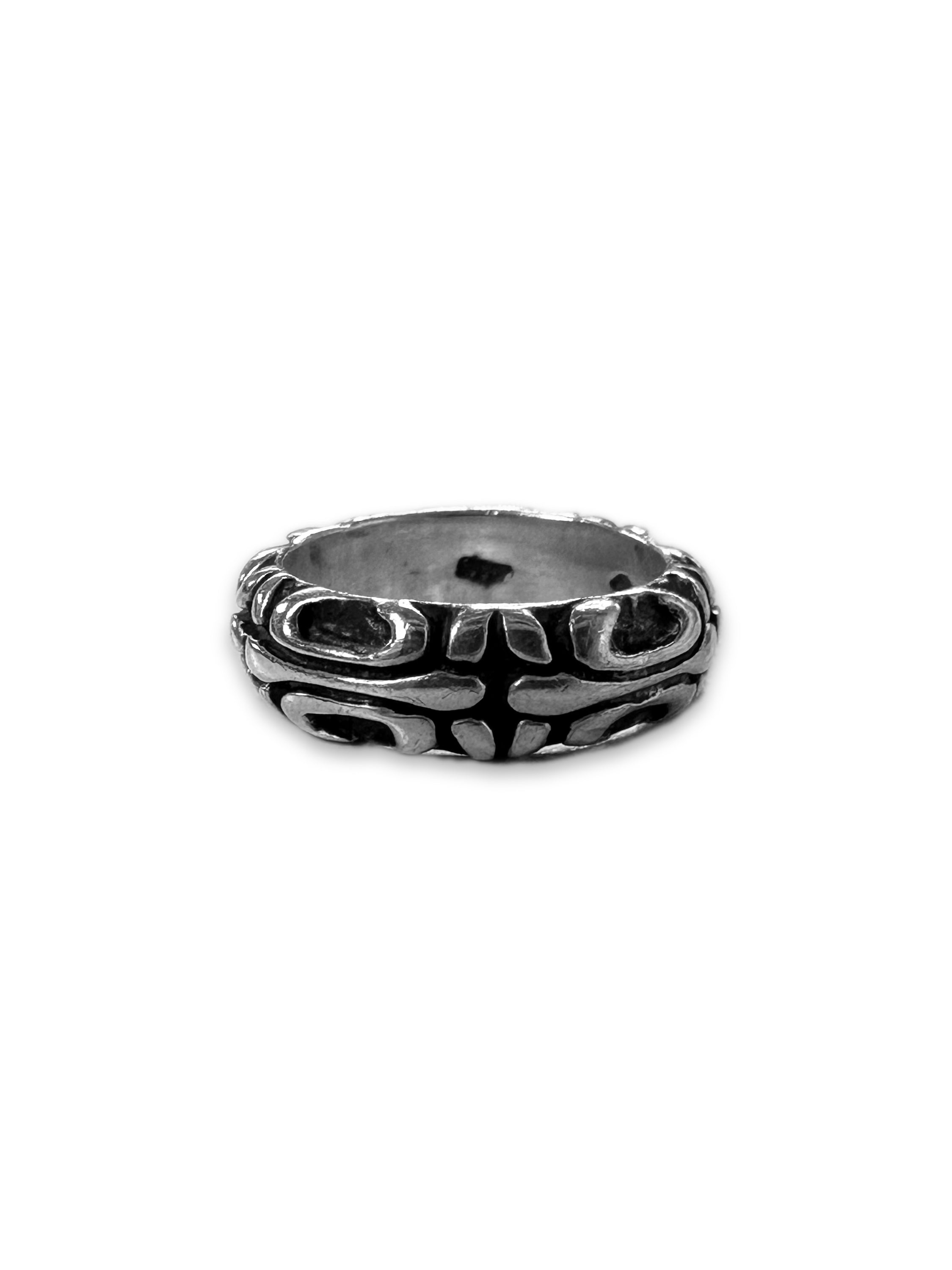 90s A&G Rock ‘n Roll Couture .925 Silver Etched Ring