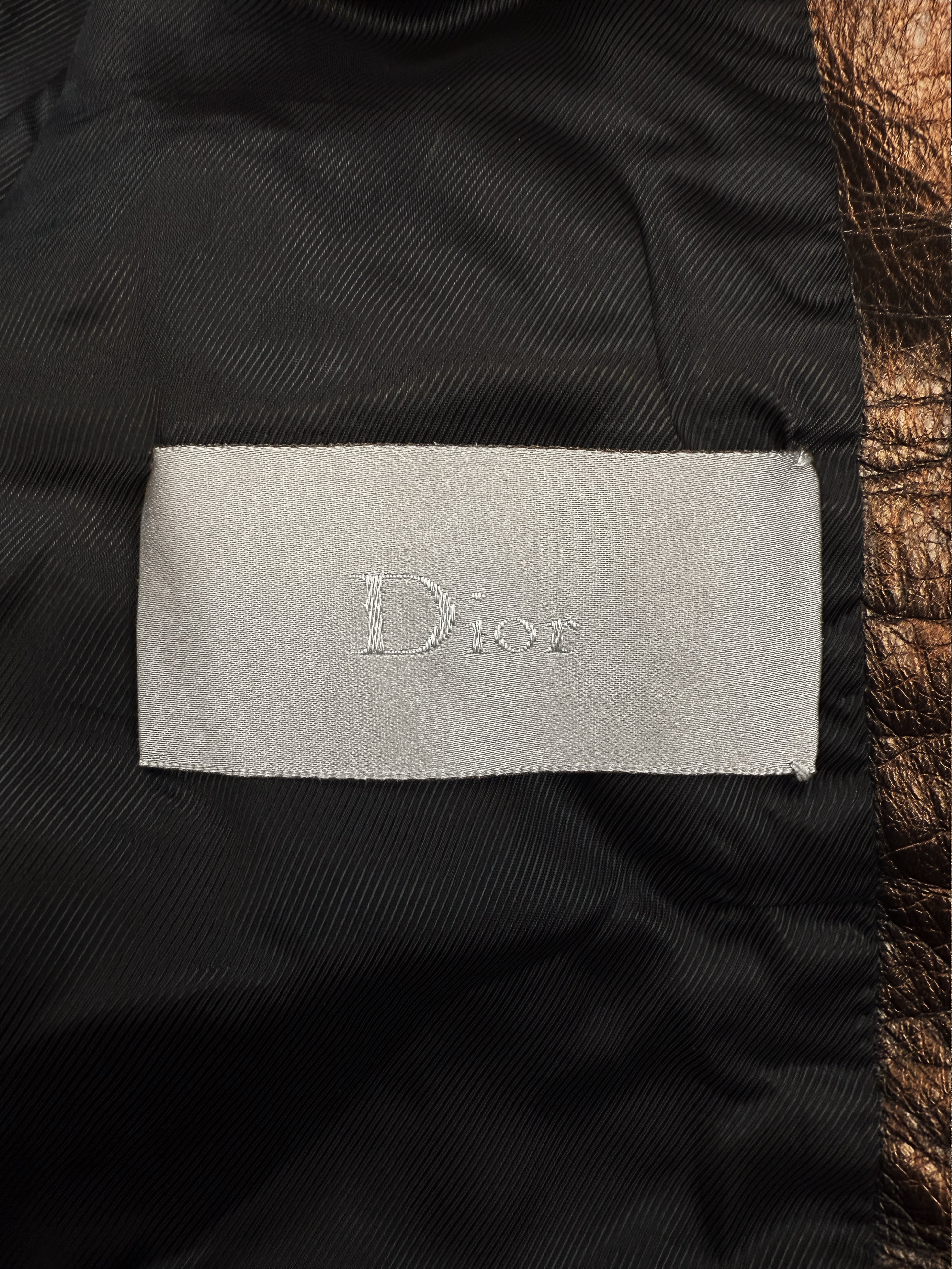 SS09 Dior Homme Bronze Leather Multi Zip KVA Leather Jacket