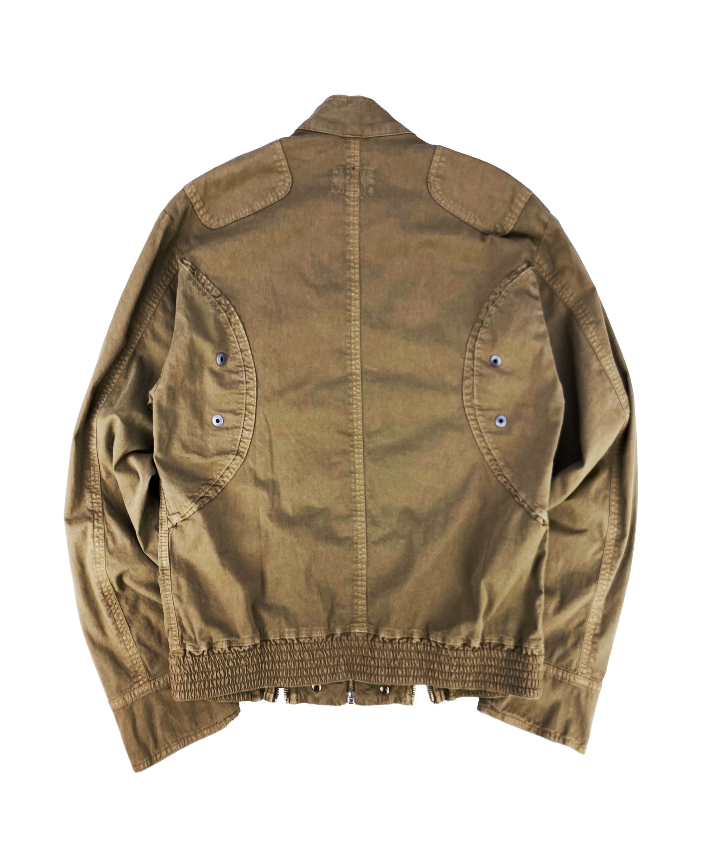 00s Dolce &amp; Gabbana Multi Zip Belted Tan Cargo Jacket