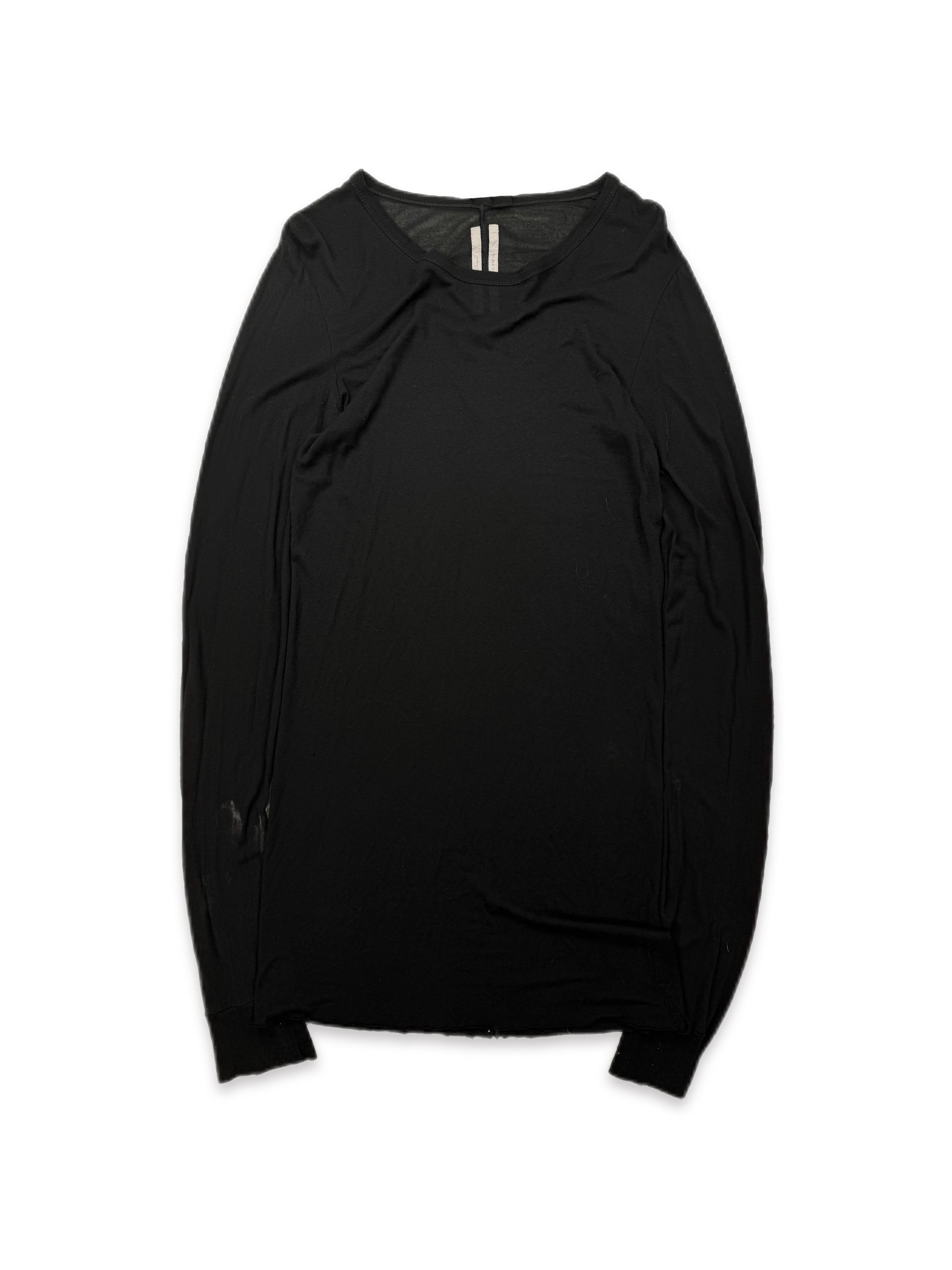 SS22 Rick Owens ‘Strobe’ Sheer Black Long Sleeve