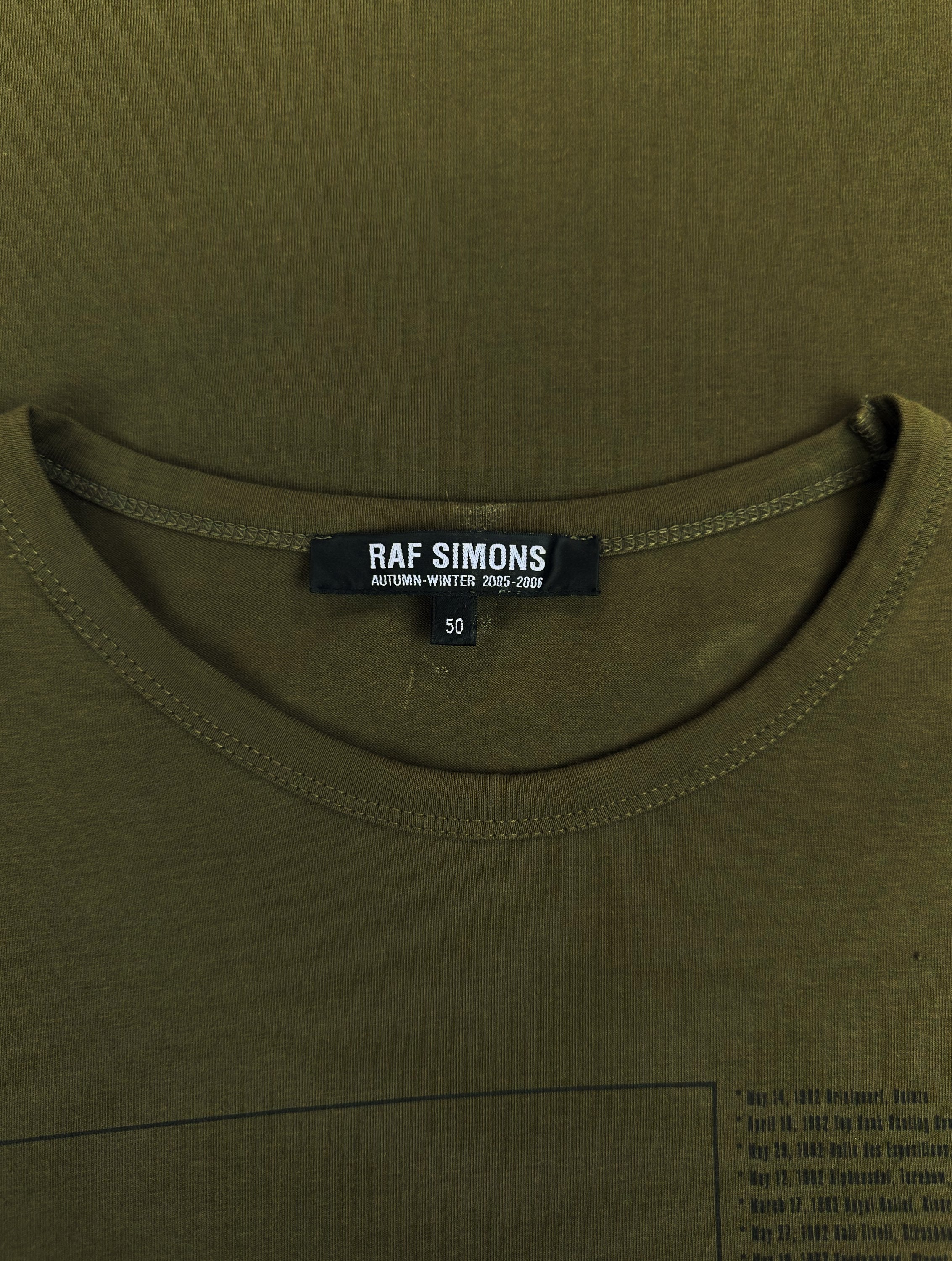 AW05 Raf Simons ‘Poltergiest’ Olive Green Haunted Places Long Sleeve