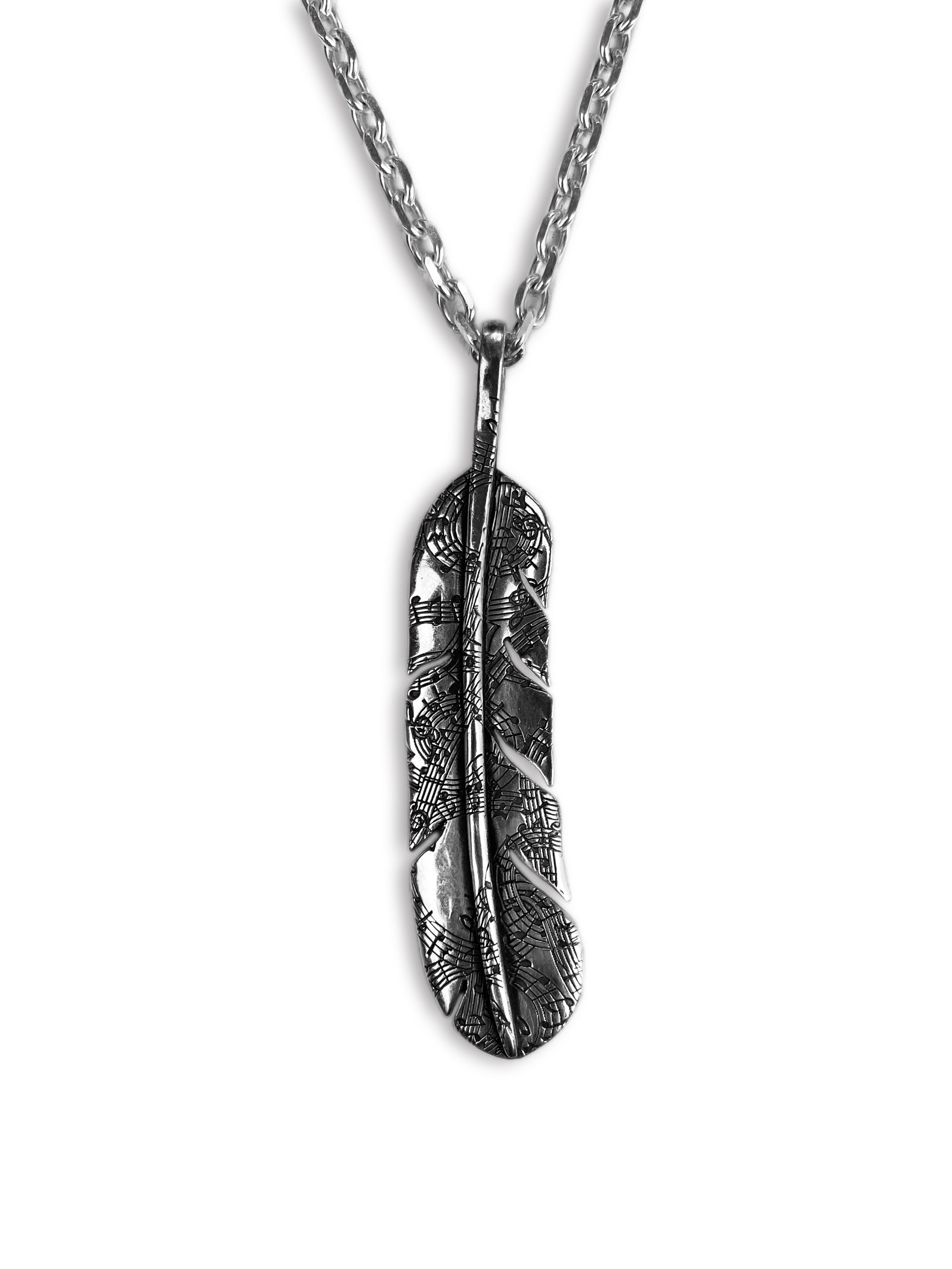 00s Number (N)ine x Jam Home Made .925 Silver Feather Necklace