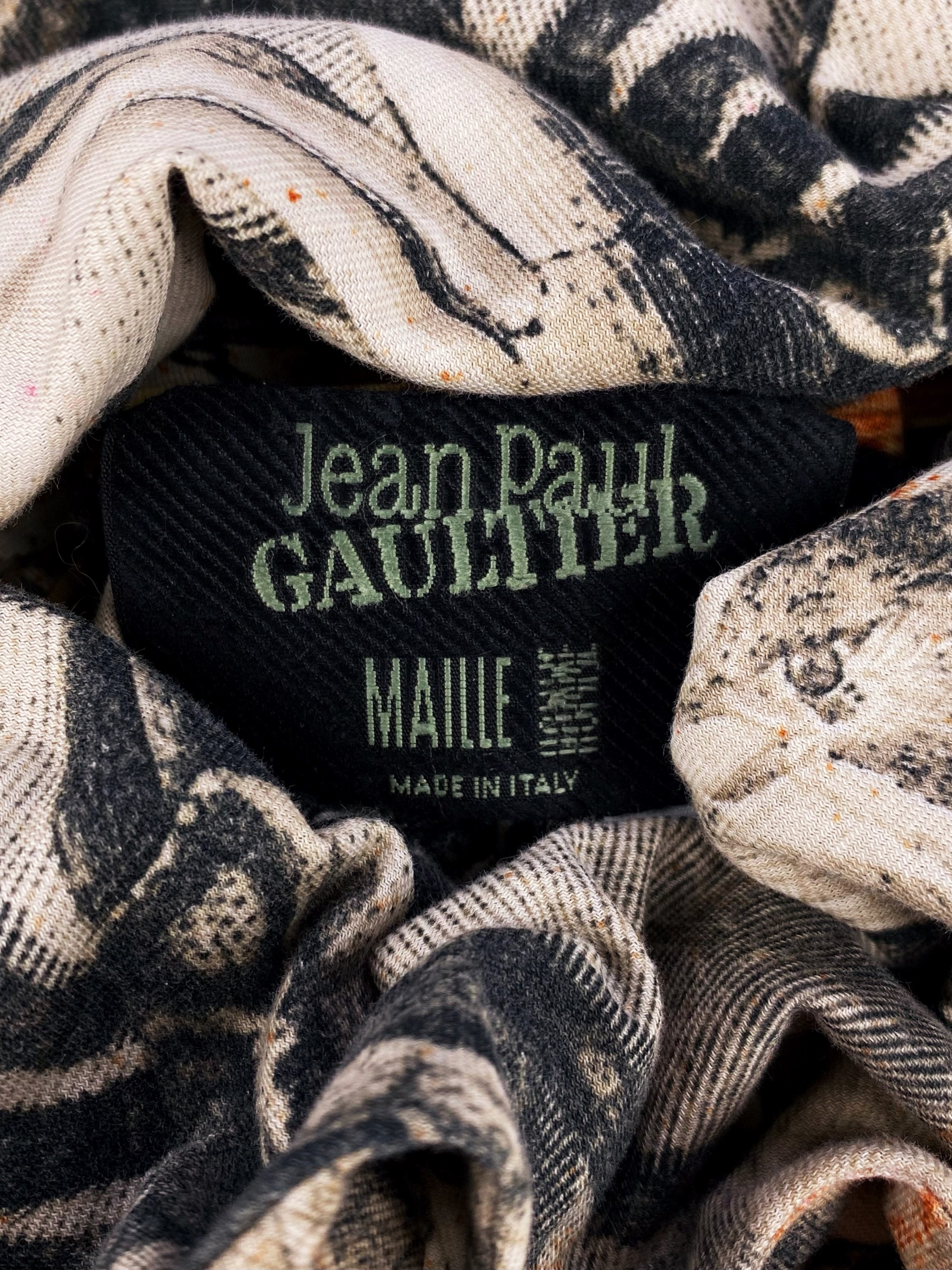 90s Jean Paul Gaultier ‘Skeleton’ Gothic Mesh Longsleeve Shirt
