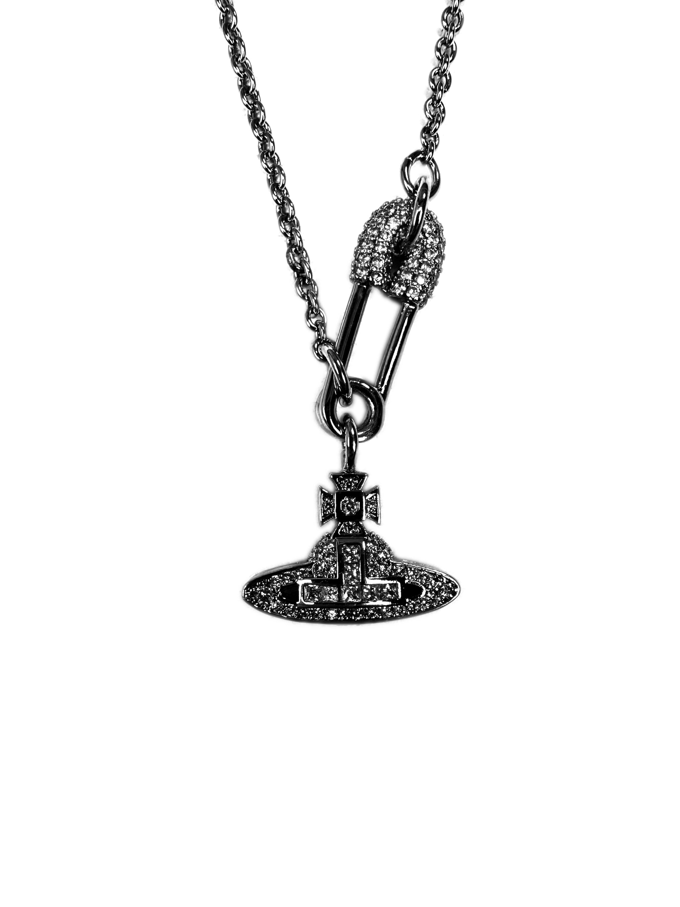Vivienne Westwood Silver ‘Orb’ Swarovski Crystal Necklace