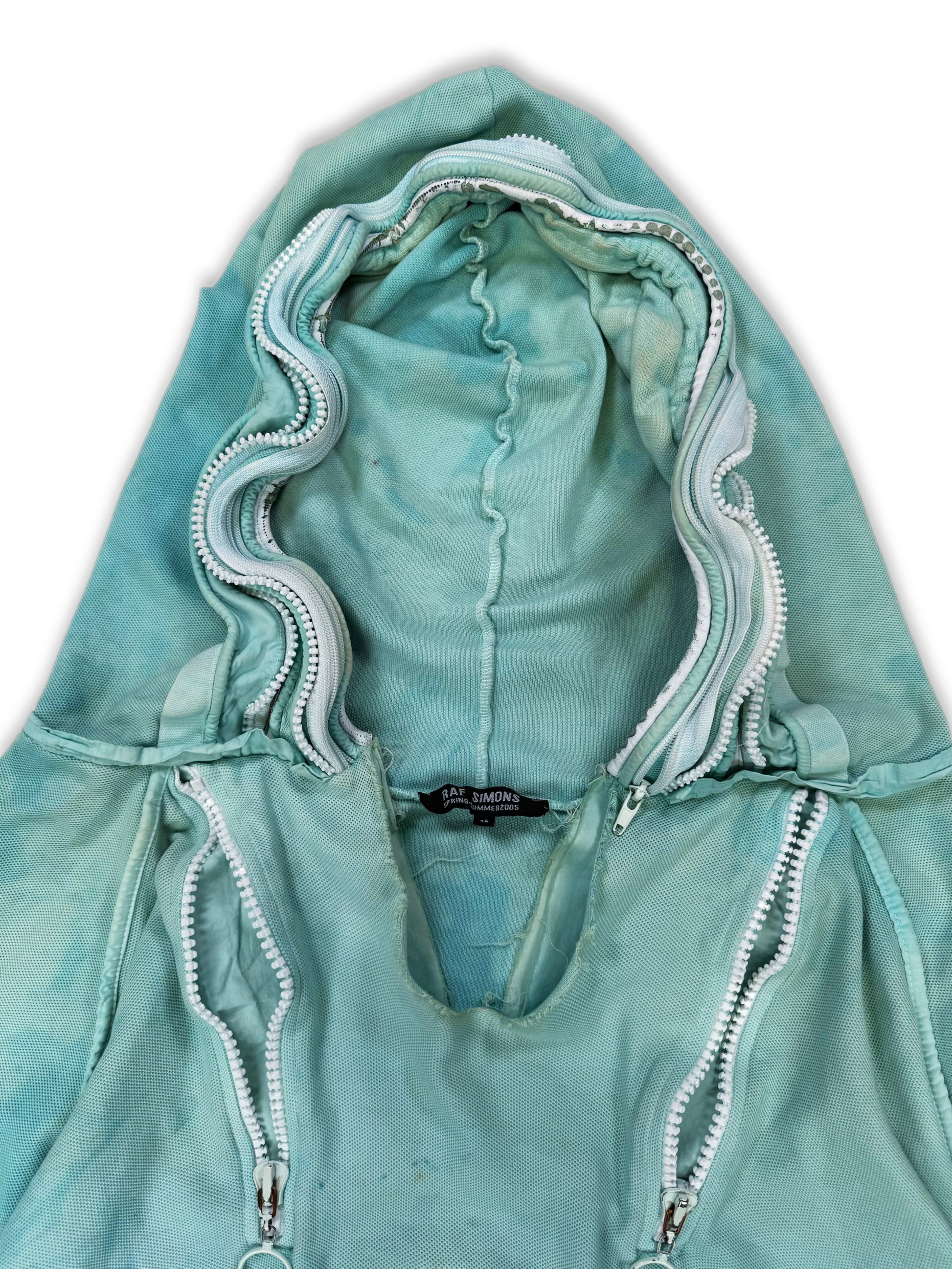 SS05 Raf Simons SAMPLE Tactical Multi-Zip Sea Foam Hoodie