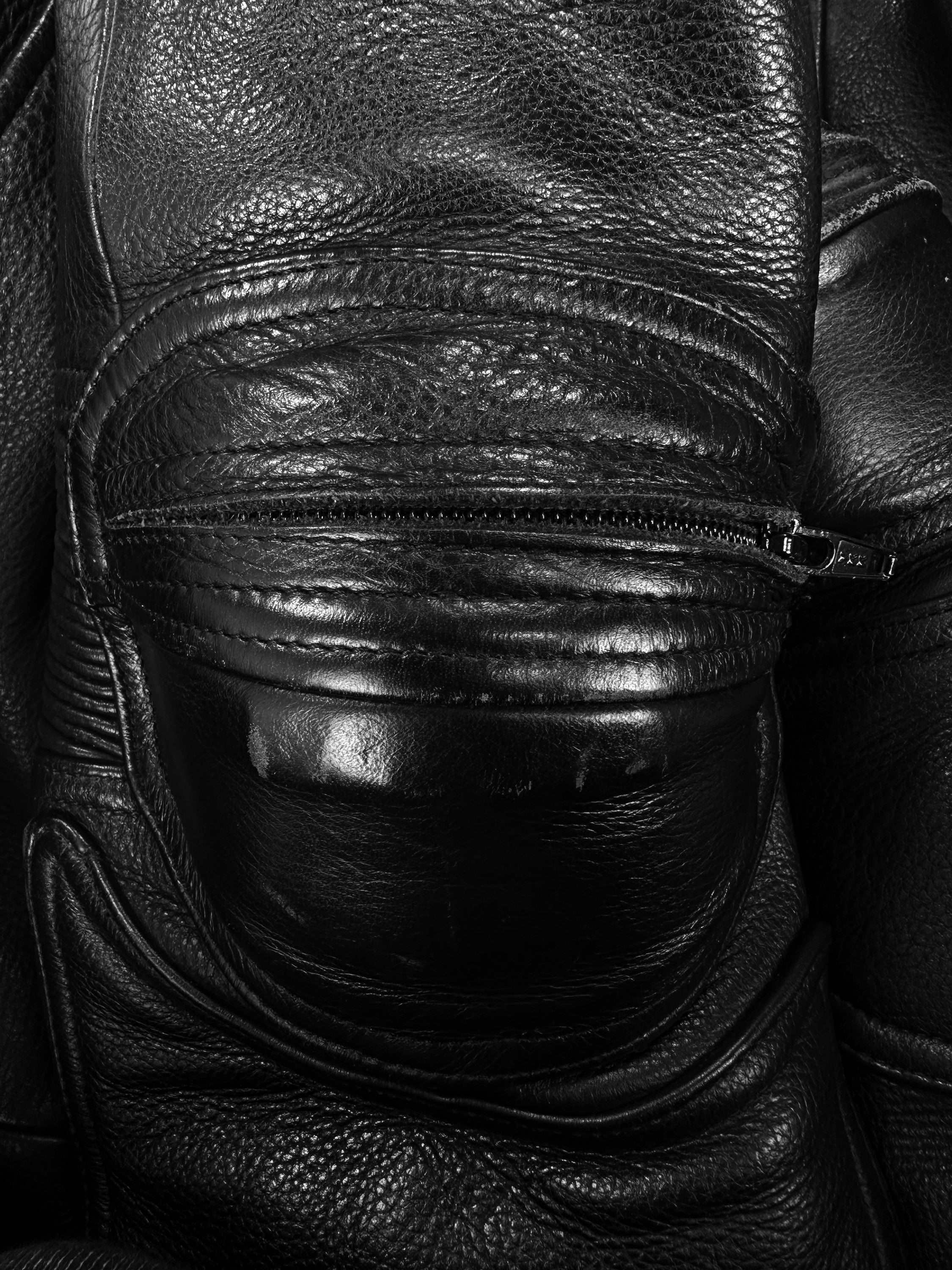 00s Kadoya Black Leather ‘Armoured’ Reinforced Biker Pants