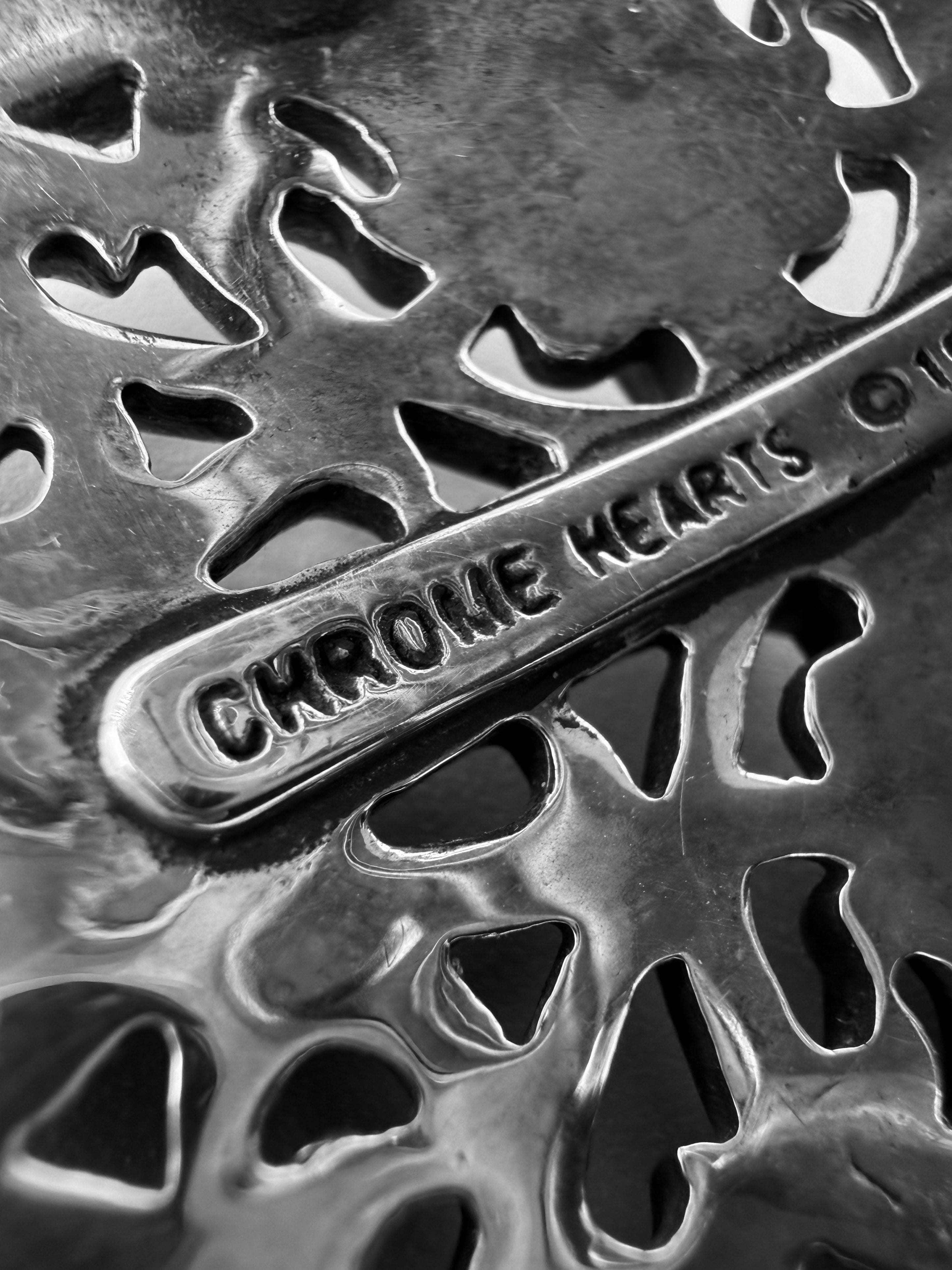 Chrome Hearts 1.5 inch .925 Silver Oval Belt Buckle