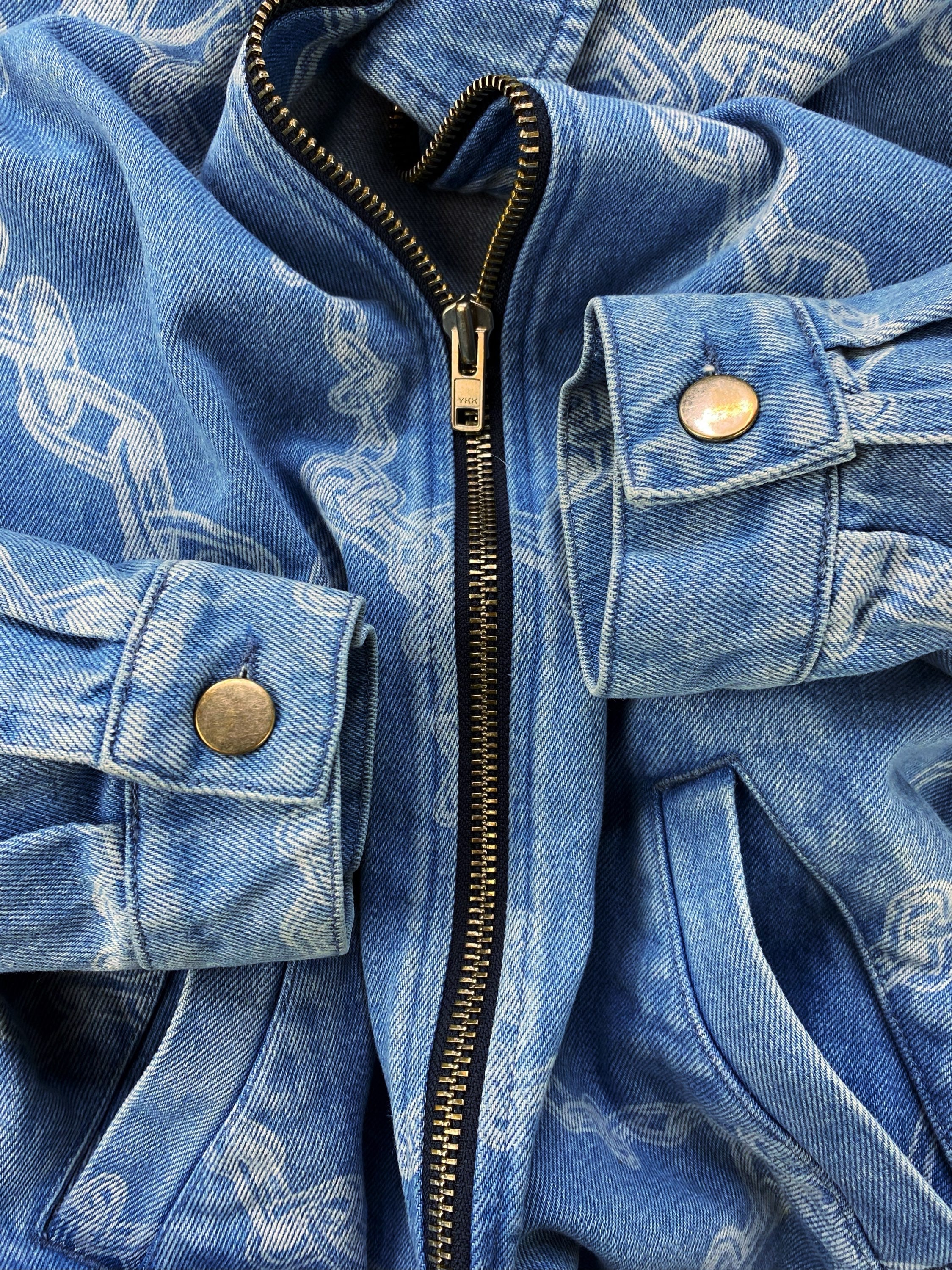 AW19 Aries ‘Chainlink’ Light Wash Denim Trucker Jacket