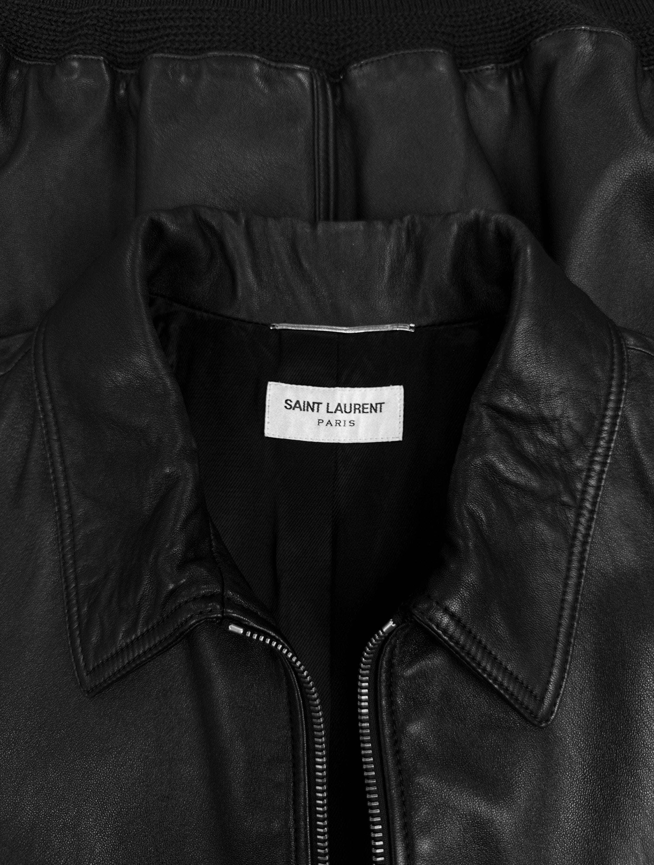 AW20 Saint Laurent Paris ‘Blouson’ Black Leather Jacket