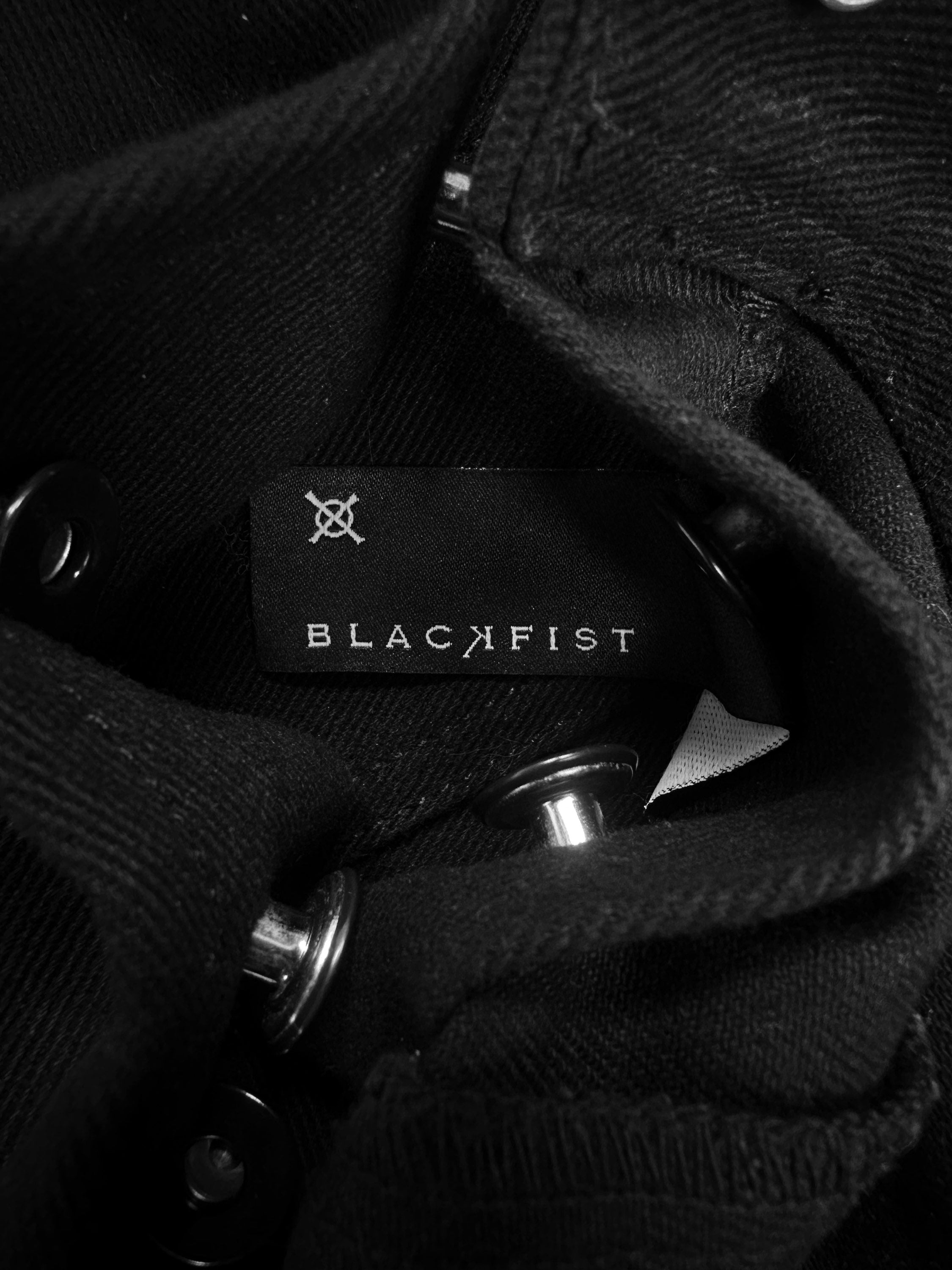 Blackfist ‘Kiss On My Hand’ Black Embroidered Slogan Trucker Jacket