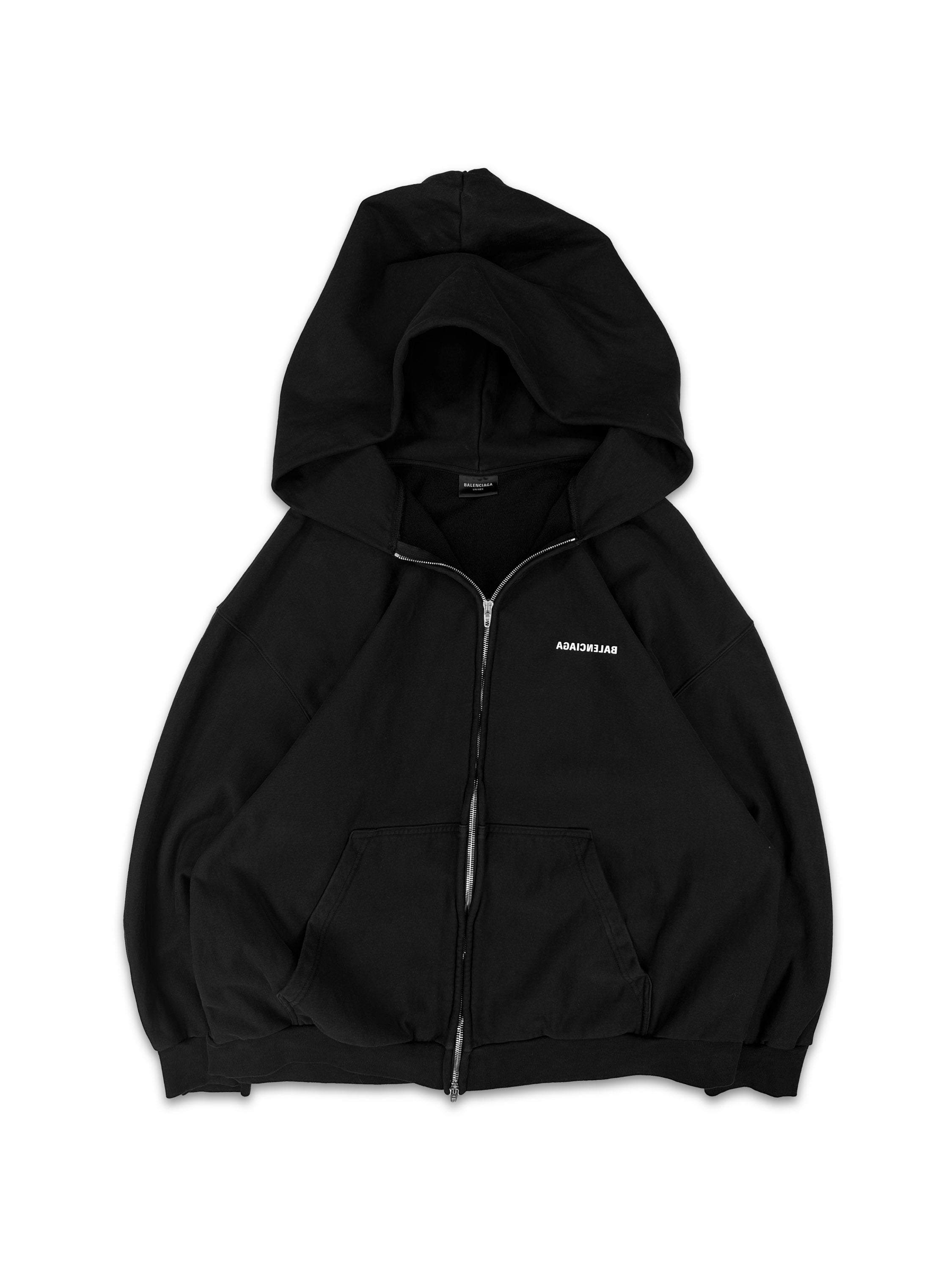 SS23 Balenciaga ‘Mirror’ Mud Show Reverse Logo Zip-up Hoodie