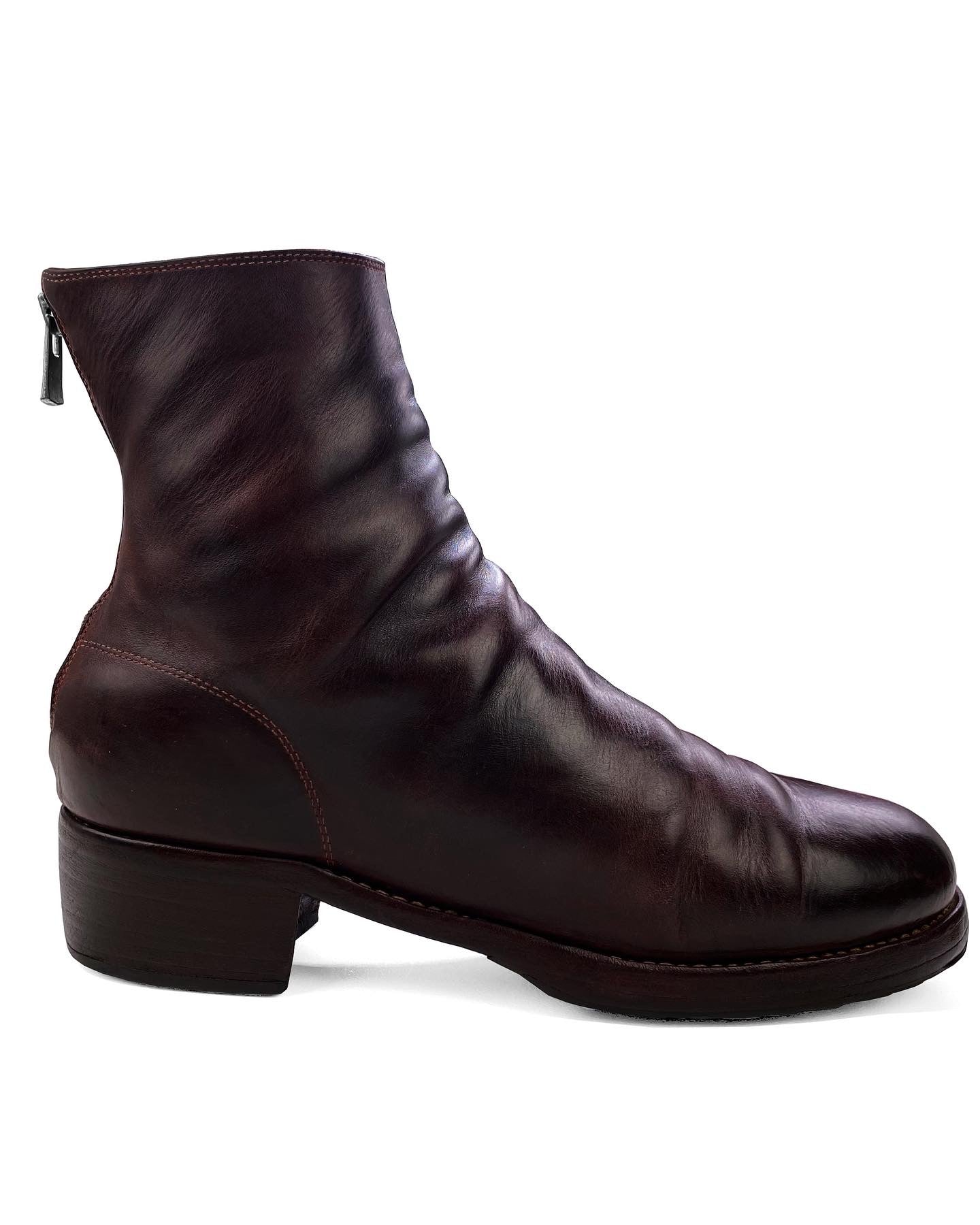 Guidi ‘796Z’ Full Grain Horse Leather Blood Red Back-zip Boots