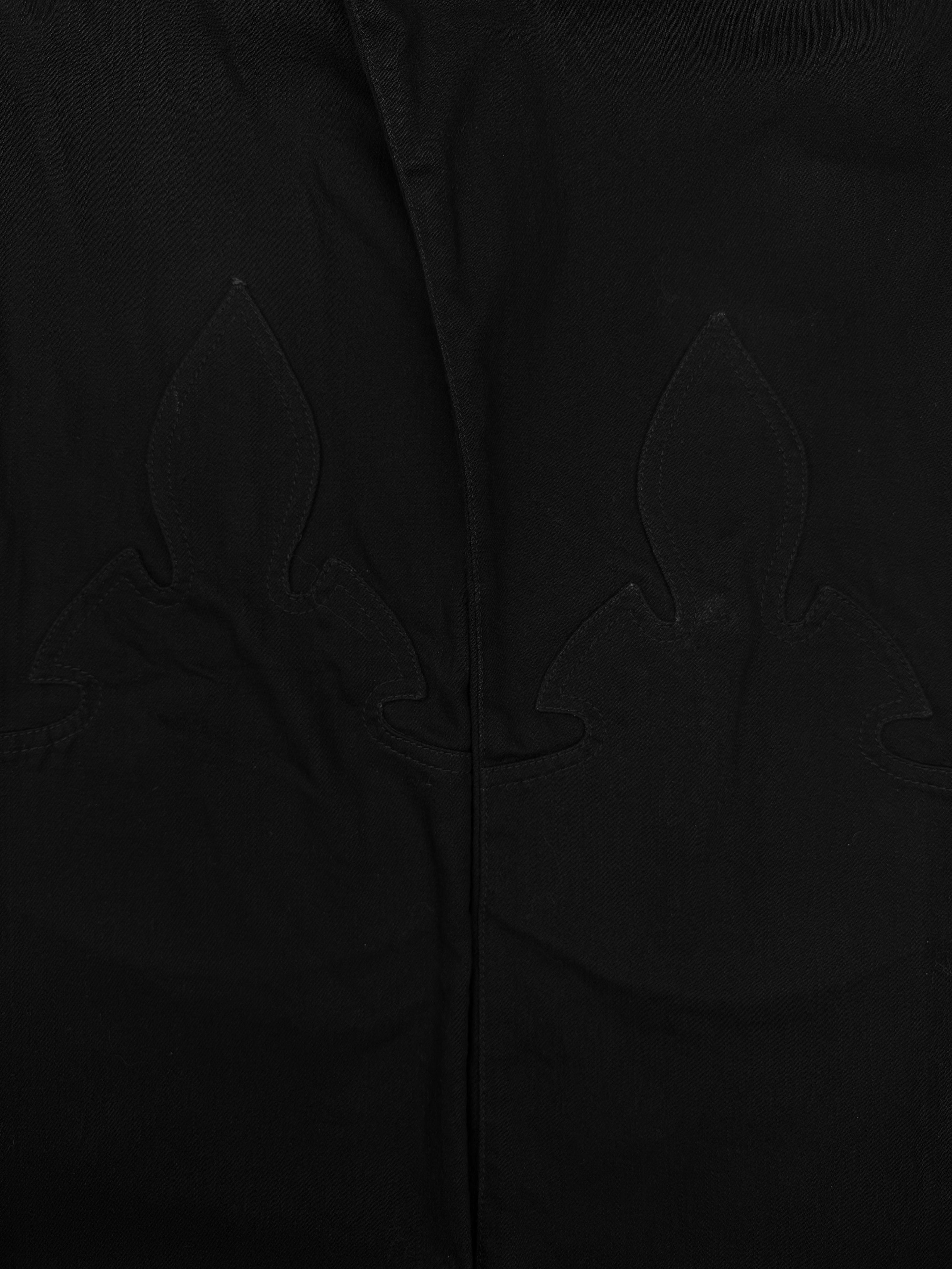Chrome Hearts Flared Black Dagger Zip Fleur Knee Jeans
