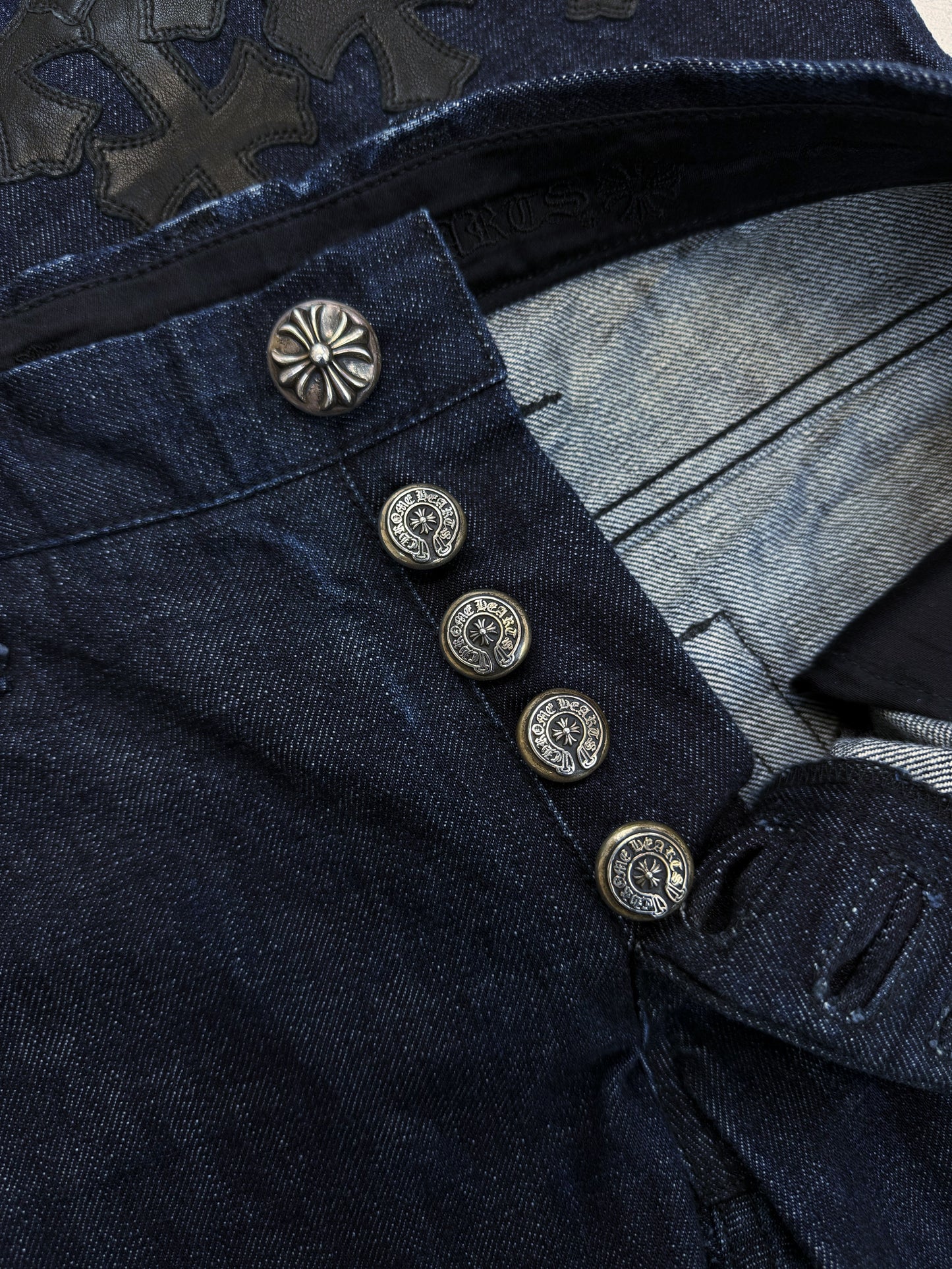 Chrome Hearts RICHARD STARK PERSONAL Flared 19 Cross Patch Dark Blue Jeans