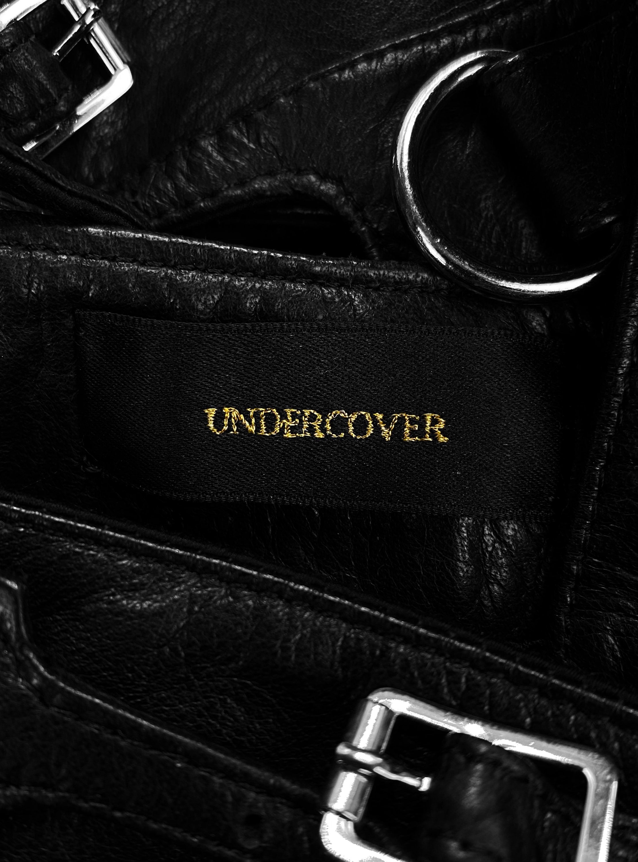 AW02 Undercover Witches Cell Division Leather Cut Out Biker Jacket