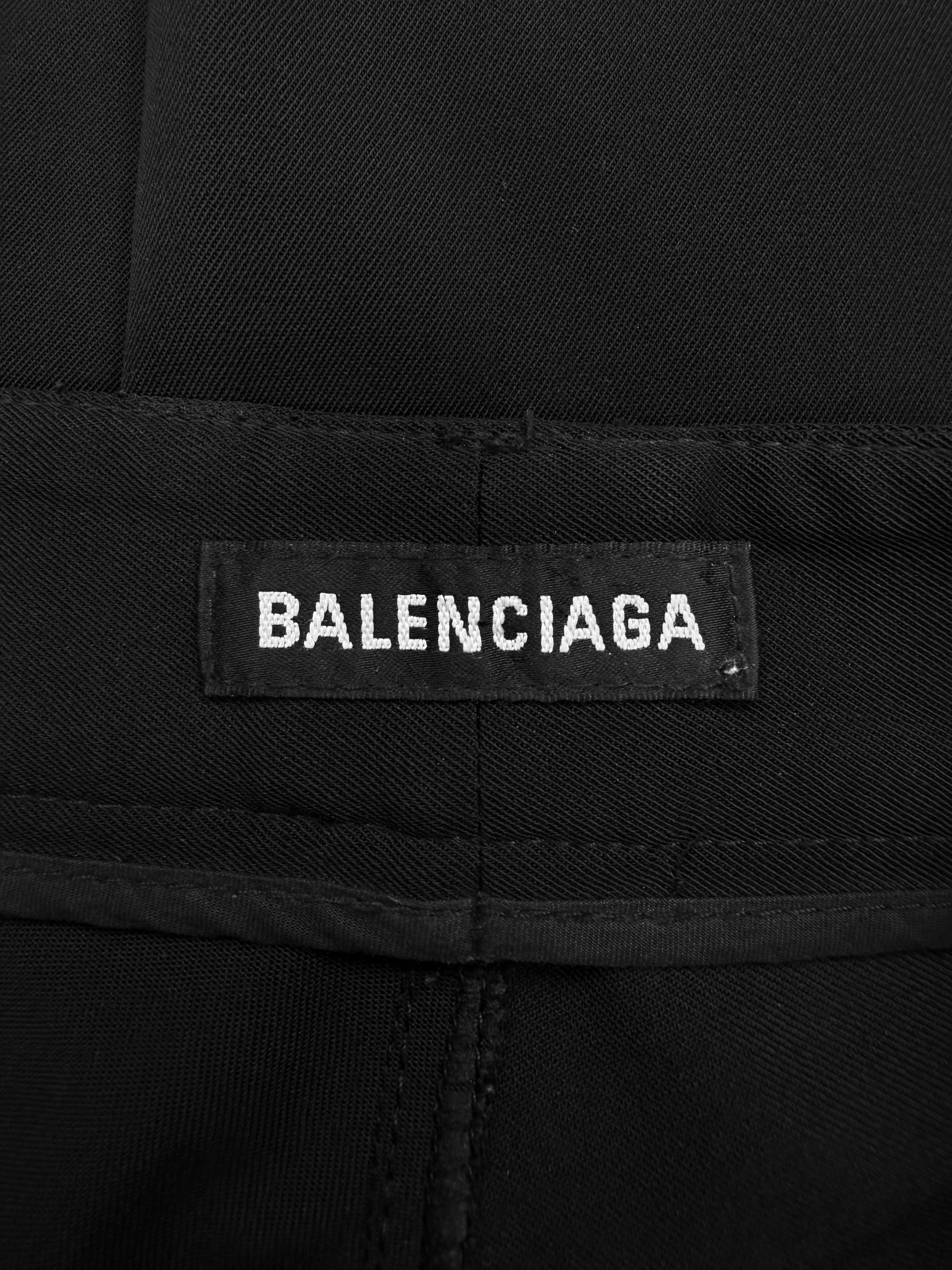 AW21 Balenciaga Wide Boot Cut Black Dress Pants