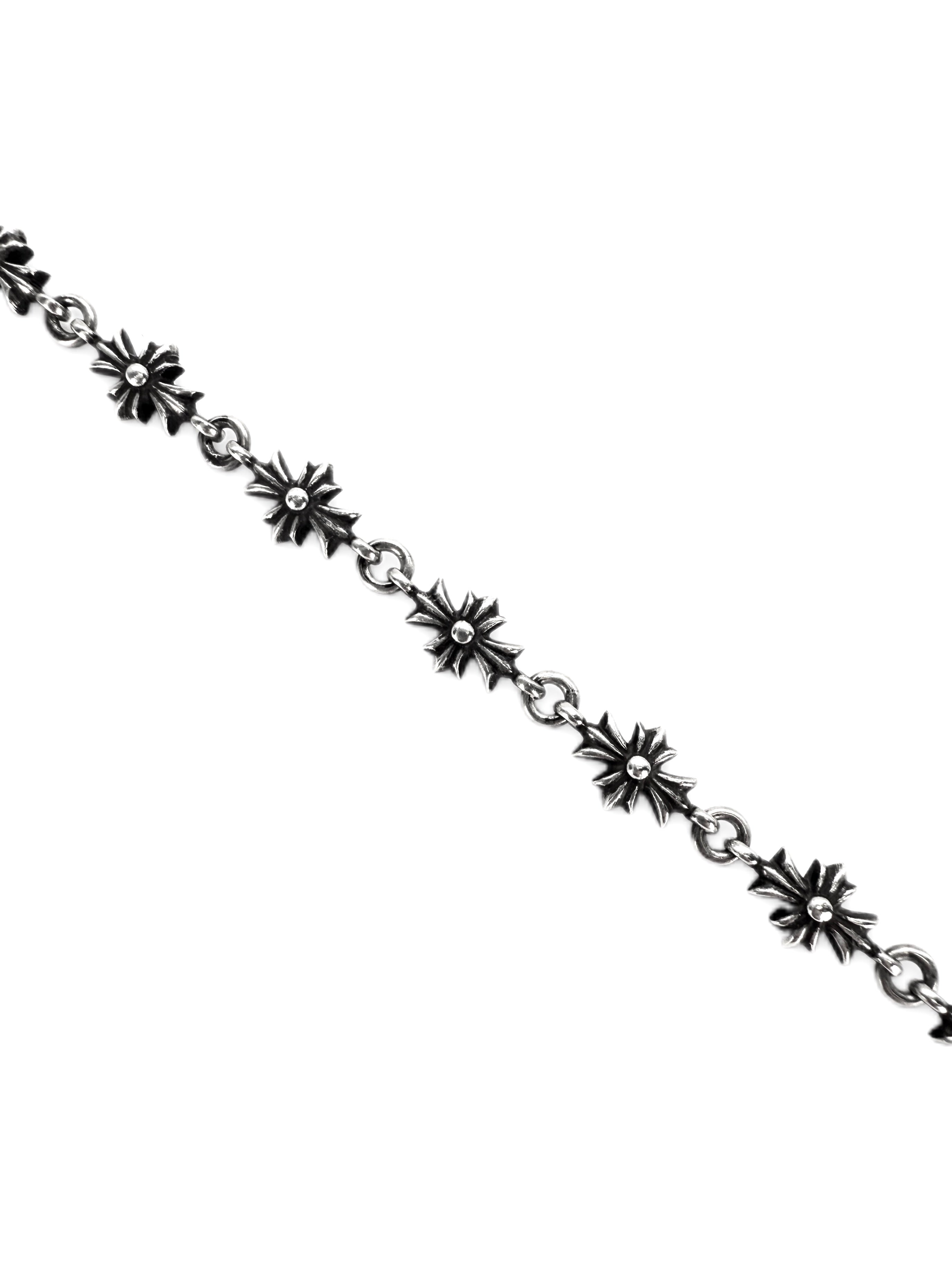 Chrome Hearts Pavé Diamond Tiny E’ 18 in Cross Necklace