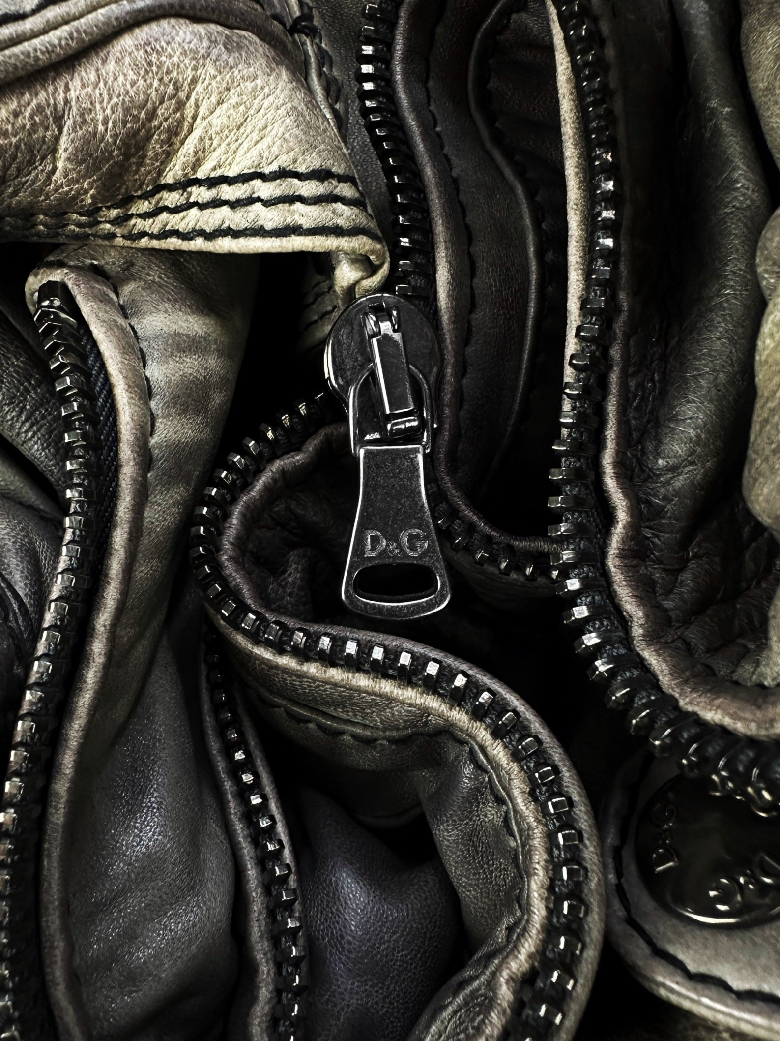 00s Dolce &amp; Gabbana ‘Aviation’ Sheepskin Leather Flight Jacket