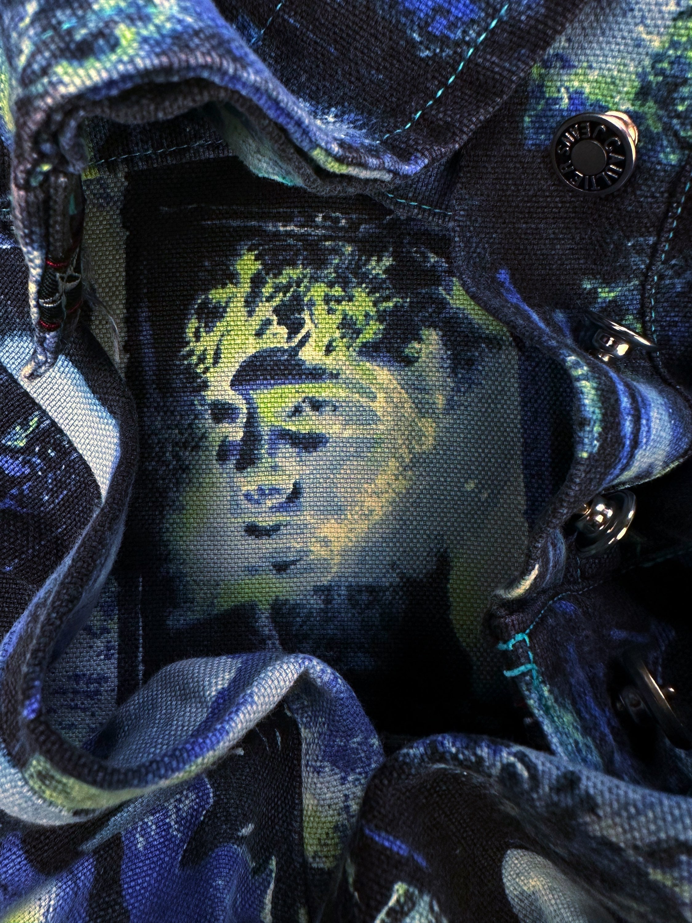 SS93 Jean Paul Gaultier ‘Faces’ Graphic Two Tone Denim