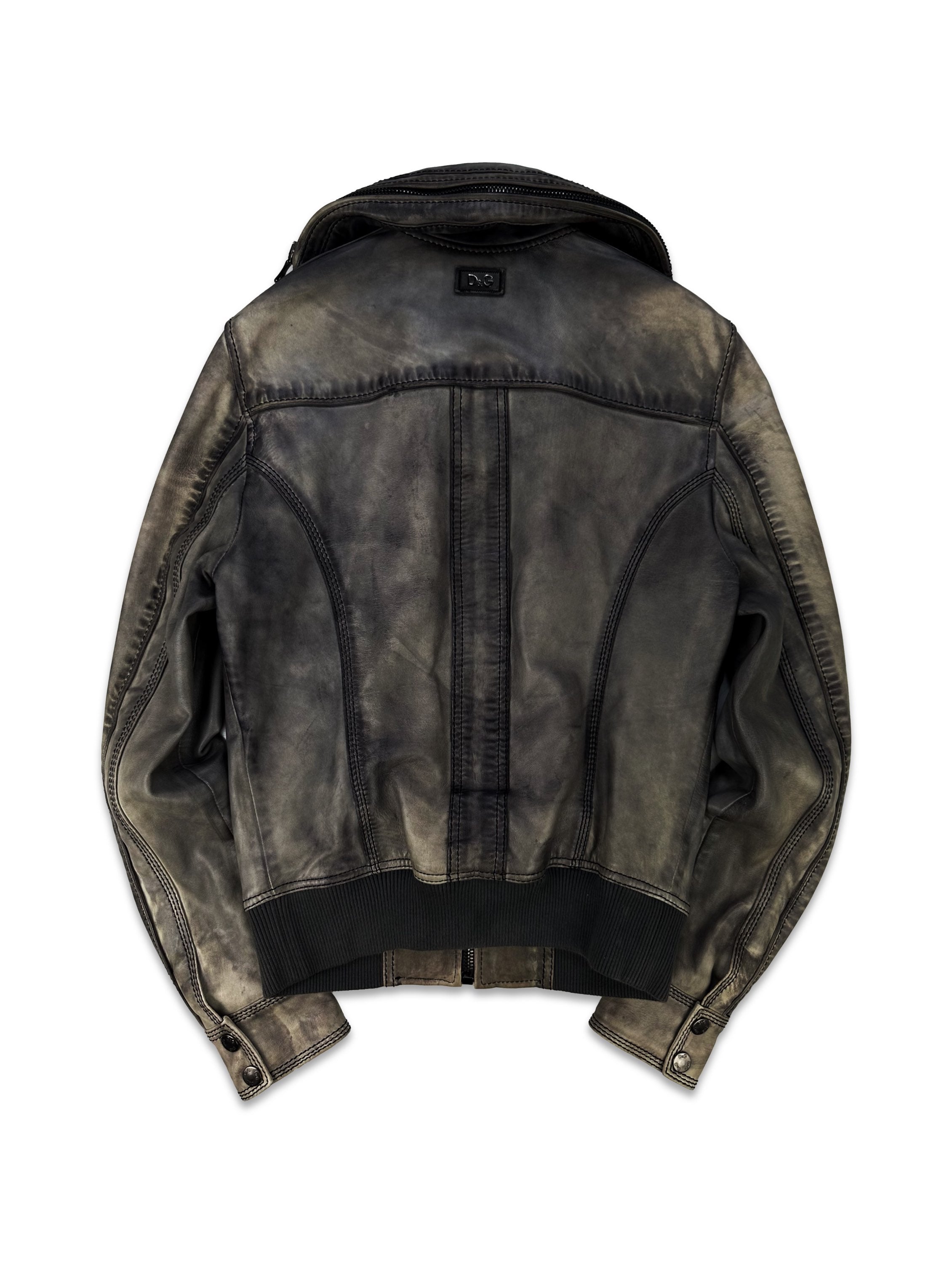 00s Dolce & Gabbana ‘Aviation’ Sheepskin Leather Flight Jacket