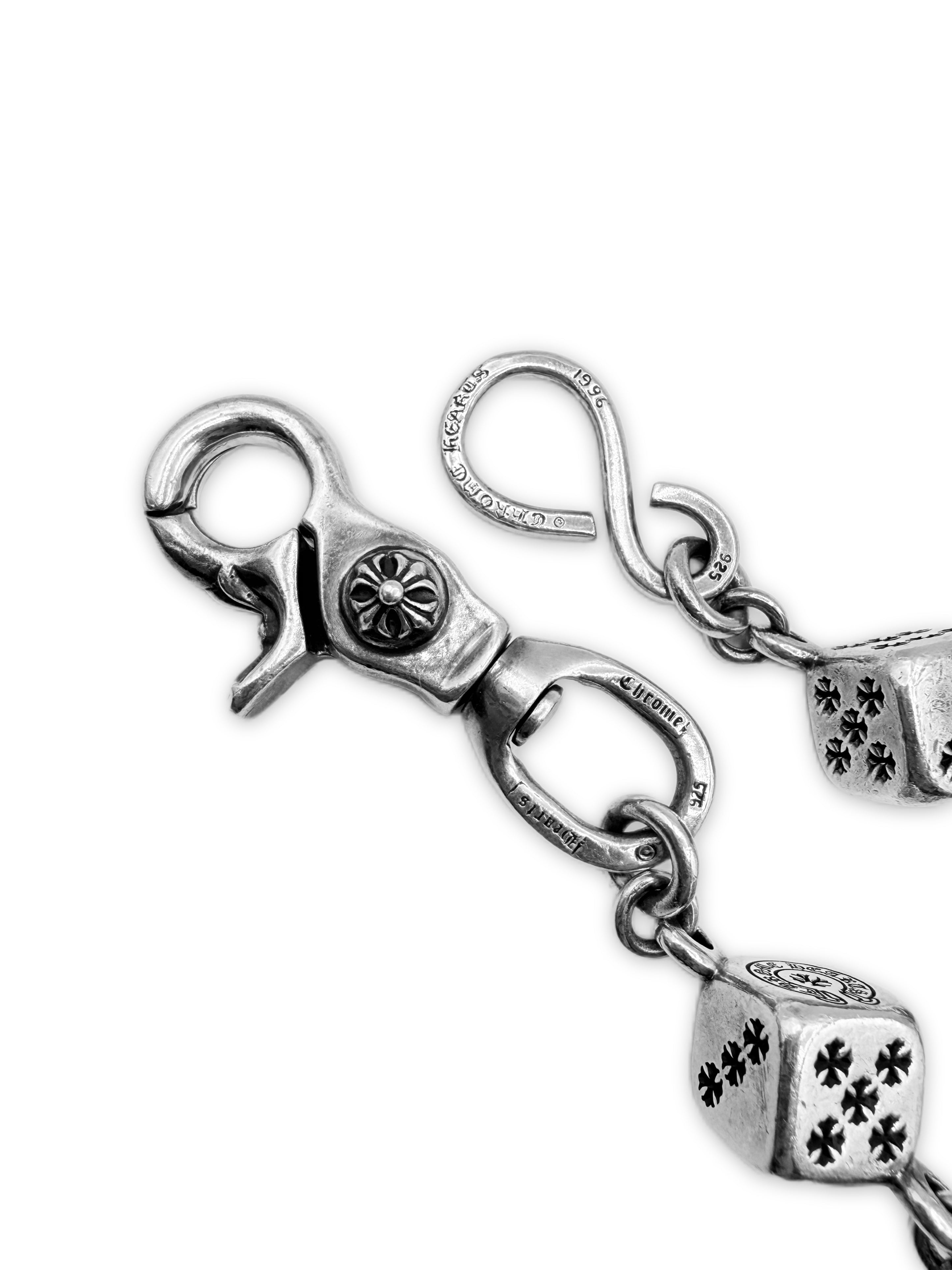 Chrome Hearts XL Dice 11 Link Lobster S Clasp .925 Silver Wallet Chain