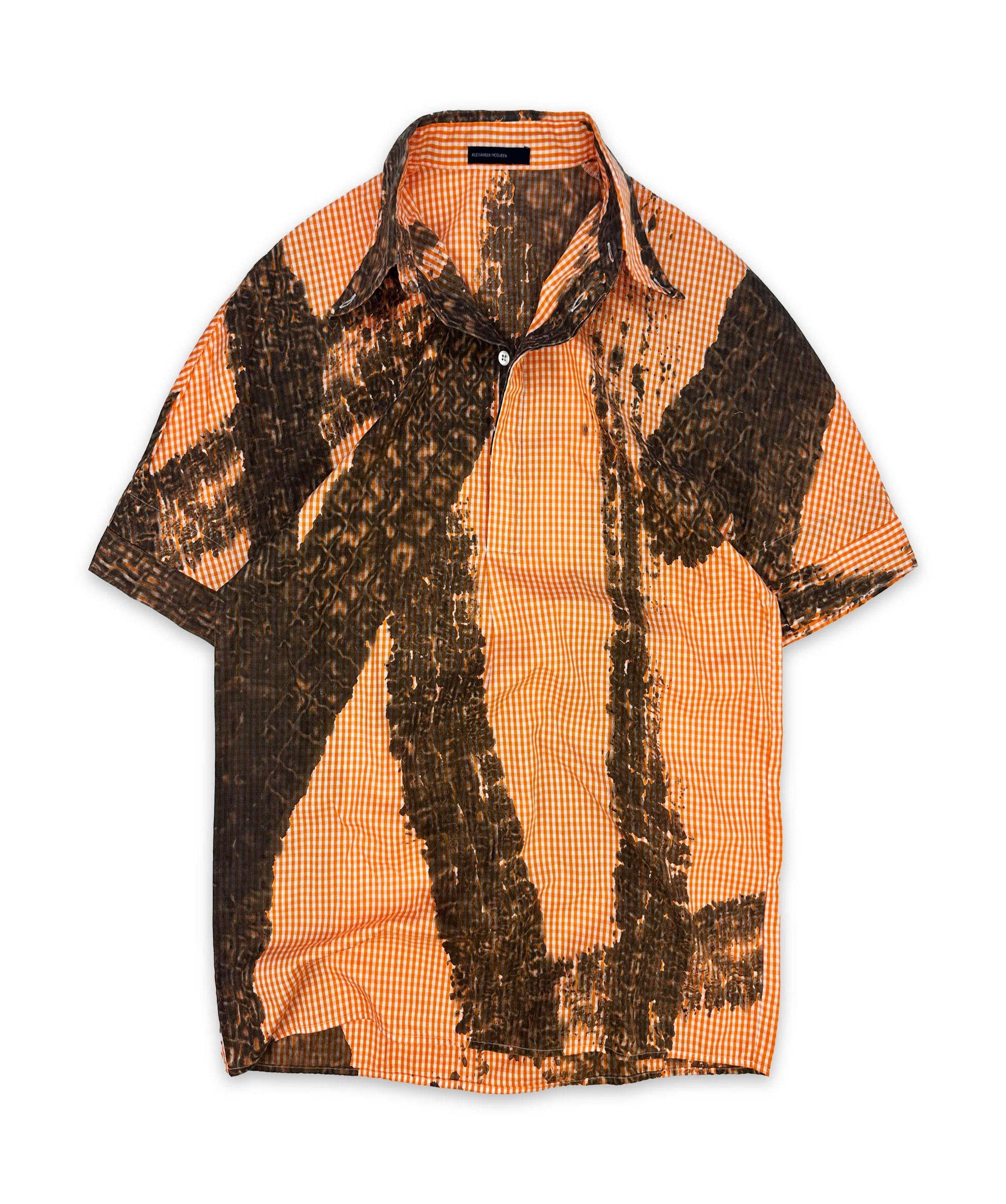 SS95 Alexander McQueen ‘The Birds’ Roadkill Tire Tracks Collared Shirt