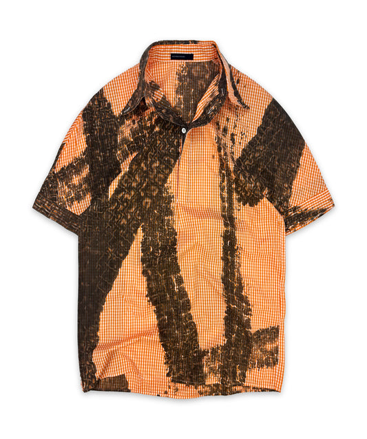 SS95 Alexander McQueen ‘The Birds’ Roadkill Tire Tracks Collared Shirt