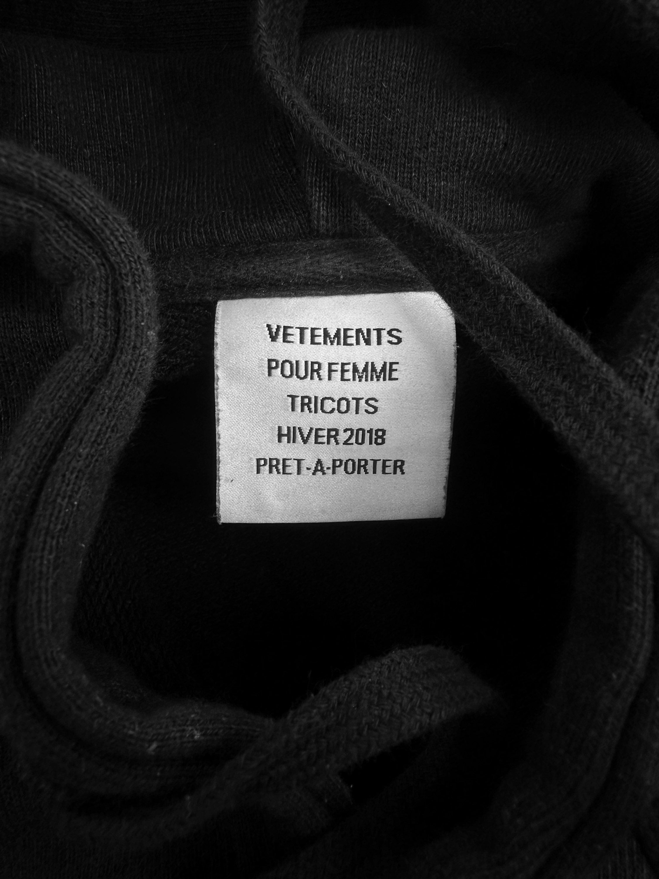 AW18 Vetements Femme ‘Misplaced’ Logo Black Hoodie