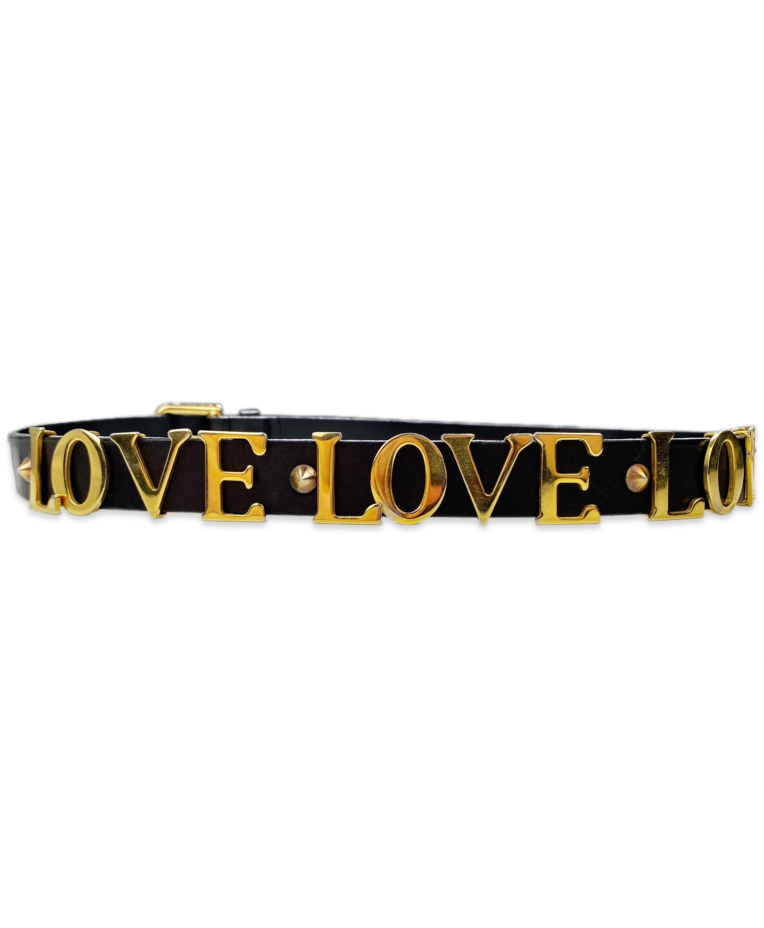 SS03 Dolce & Gabbana “Love” Gold Adjustable Leather Belt