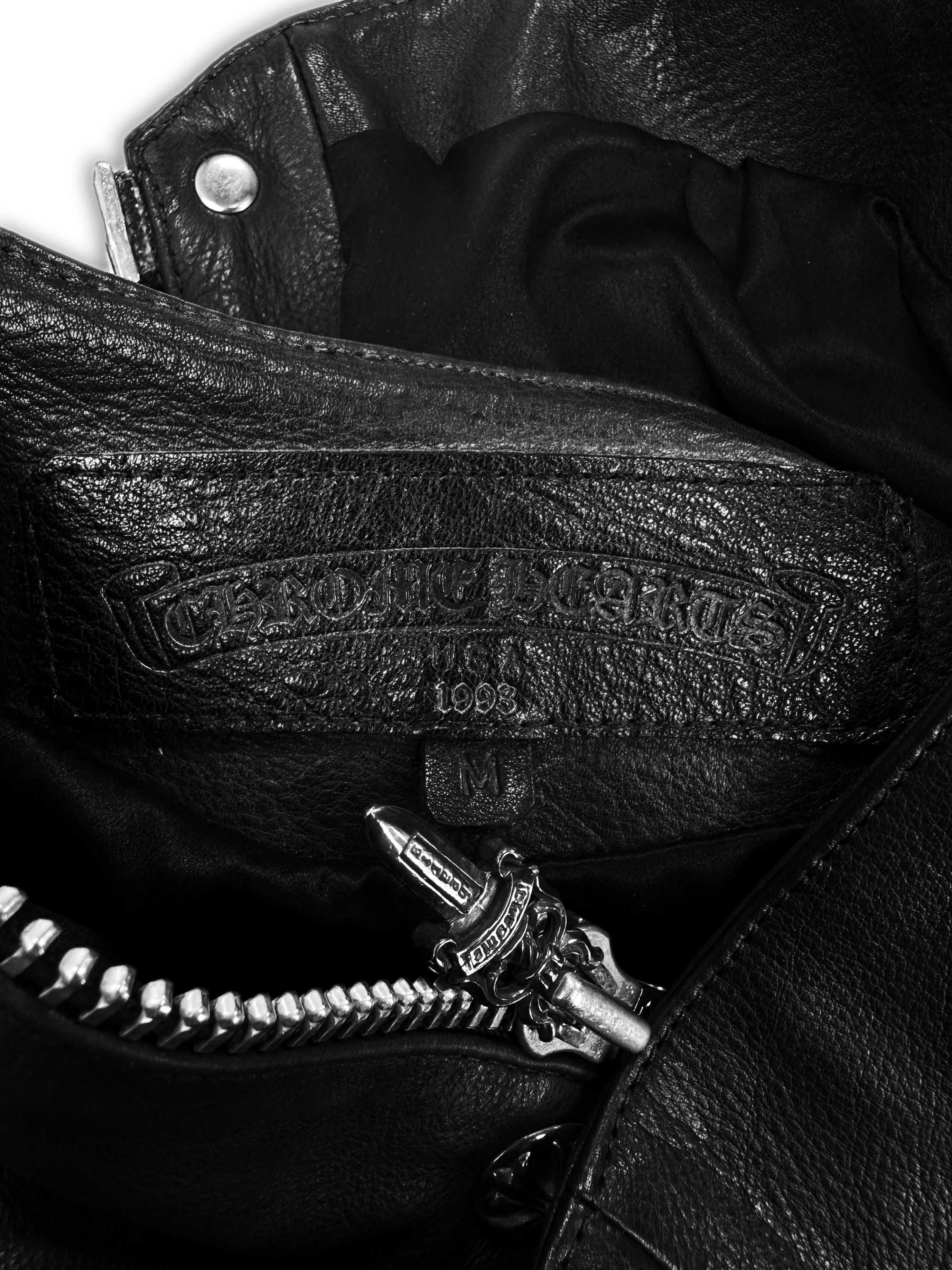 1993 Chrome Hearts Leather ‘Fleur’ .925 Silver Black Vest