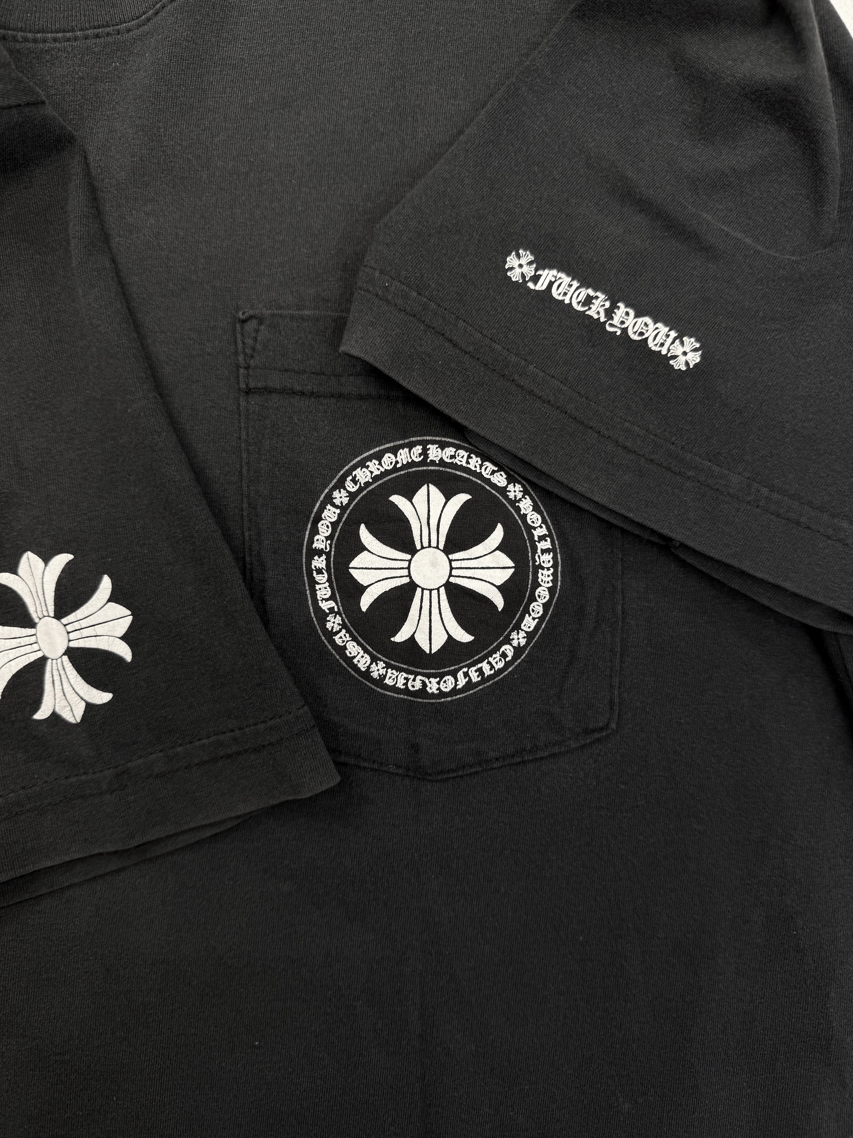 Chrome Hearts Faded Plus Logo Black Fuck You T-Shirt
