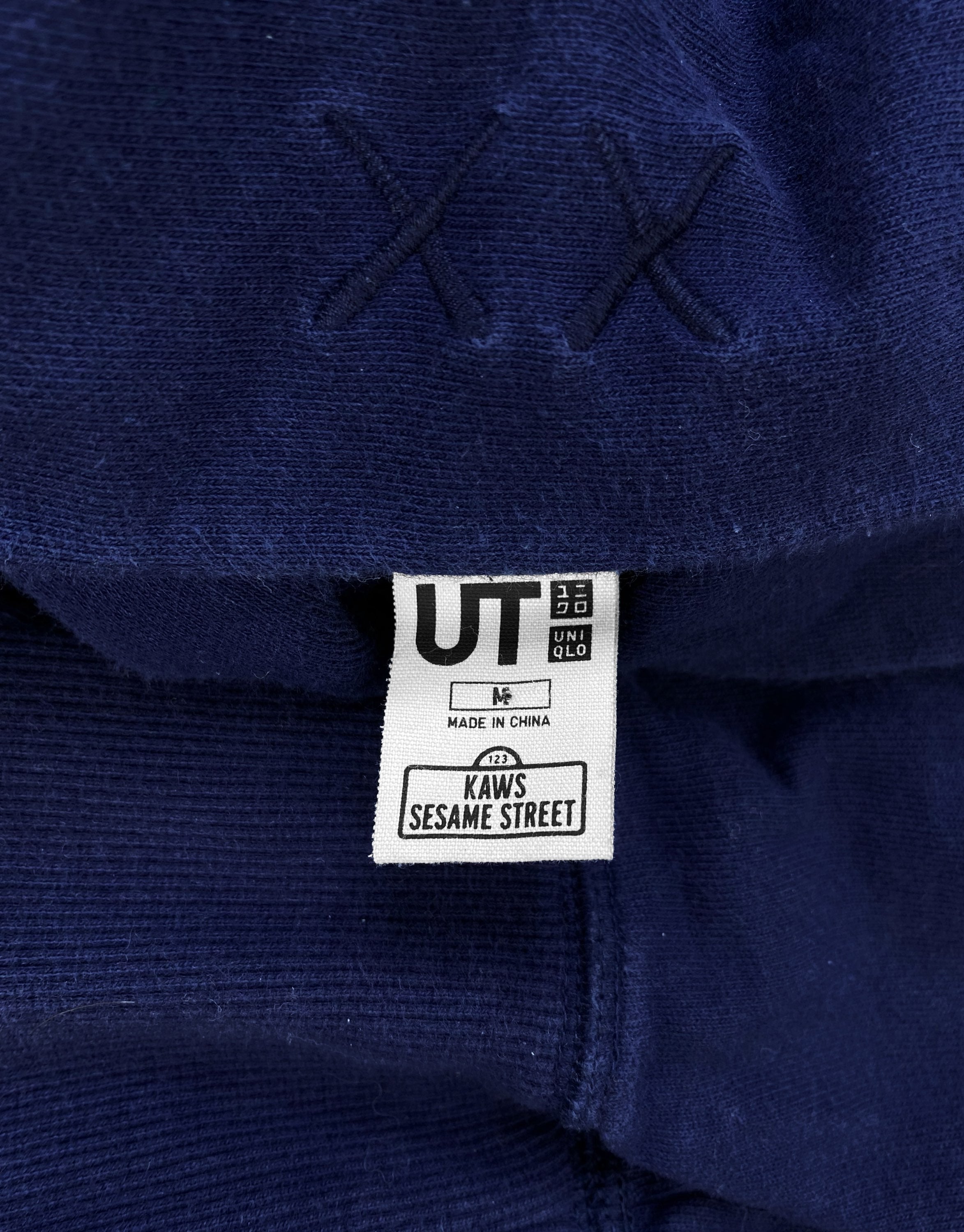 Kaws x Sesame Street Embrodiered Navy Blue Hoodie