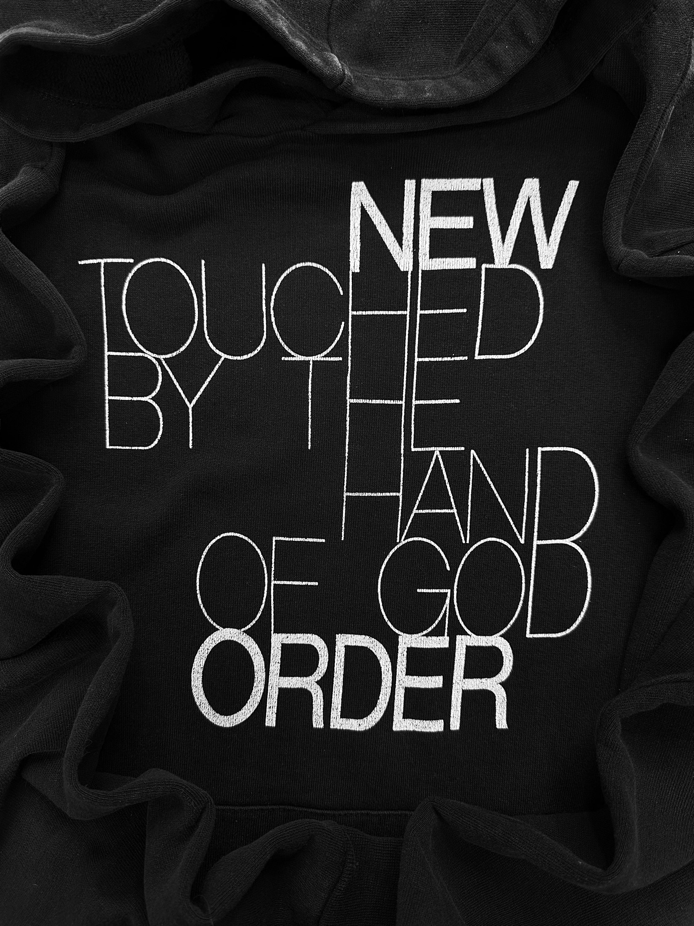 AW03 Raf Simons ‘New Order’ Hand of God Black Graphic Hoodie