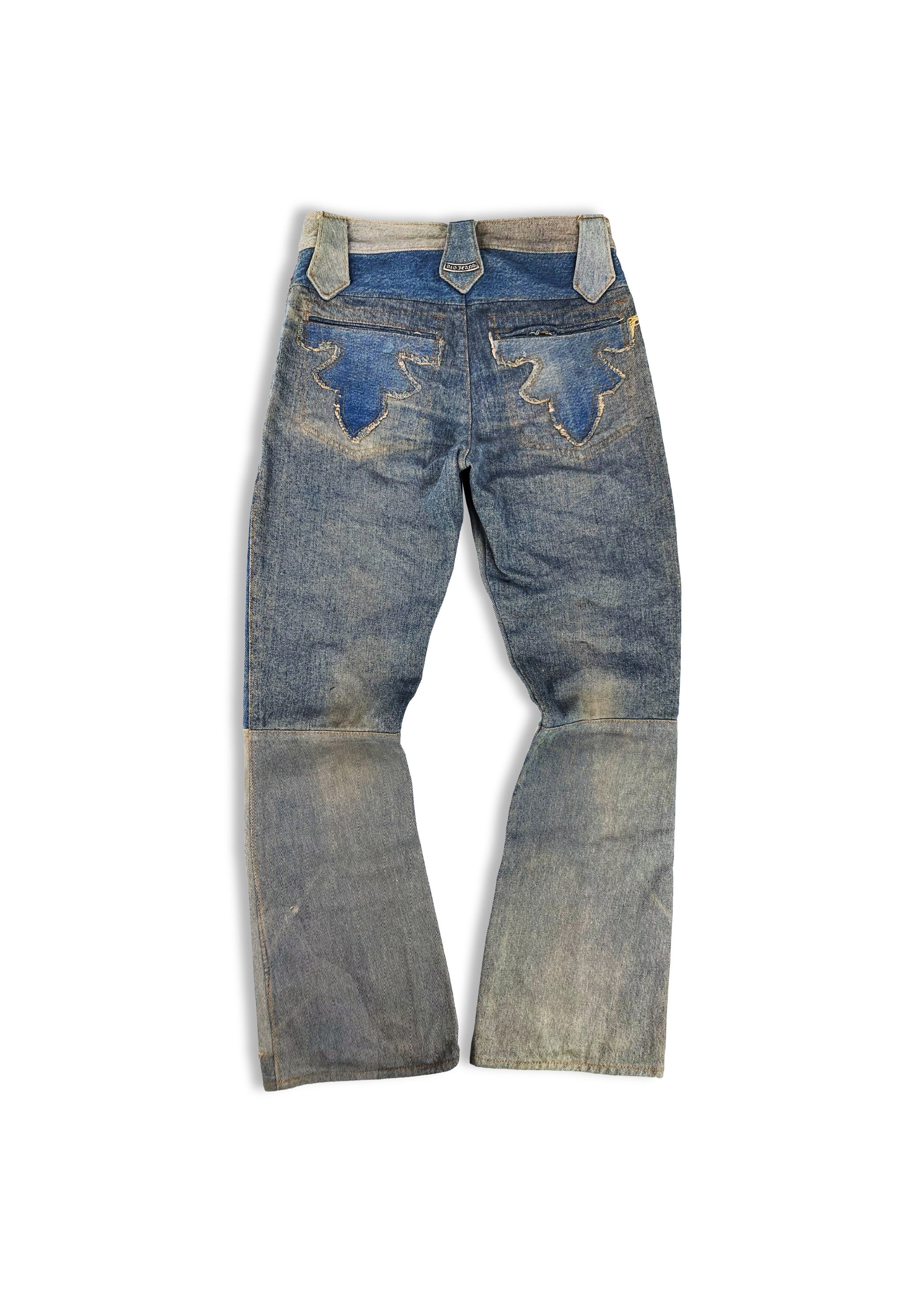 00s A&G Rock ‘n Roll Couture ‘Floury Cross’ Laced Patchwork Denim