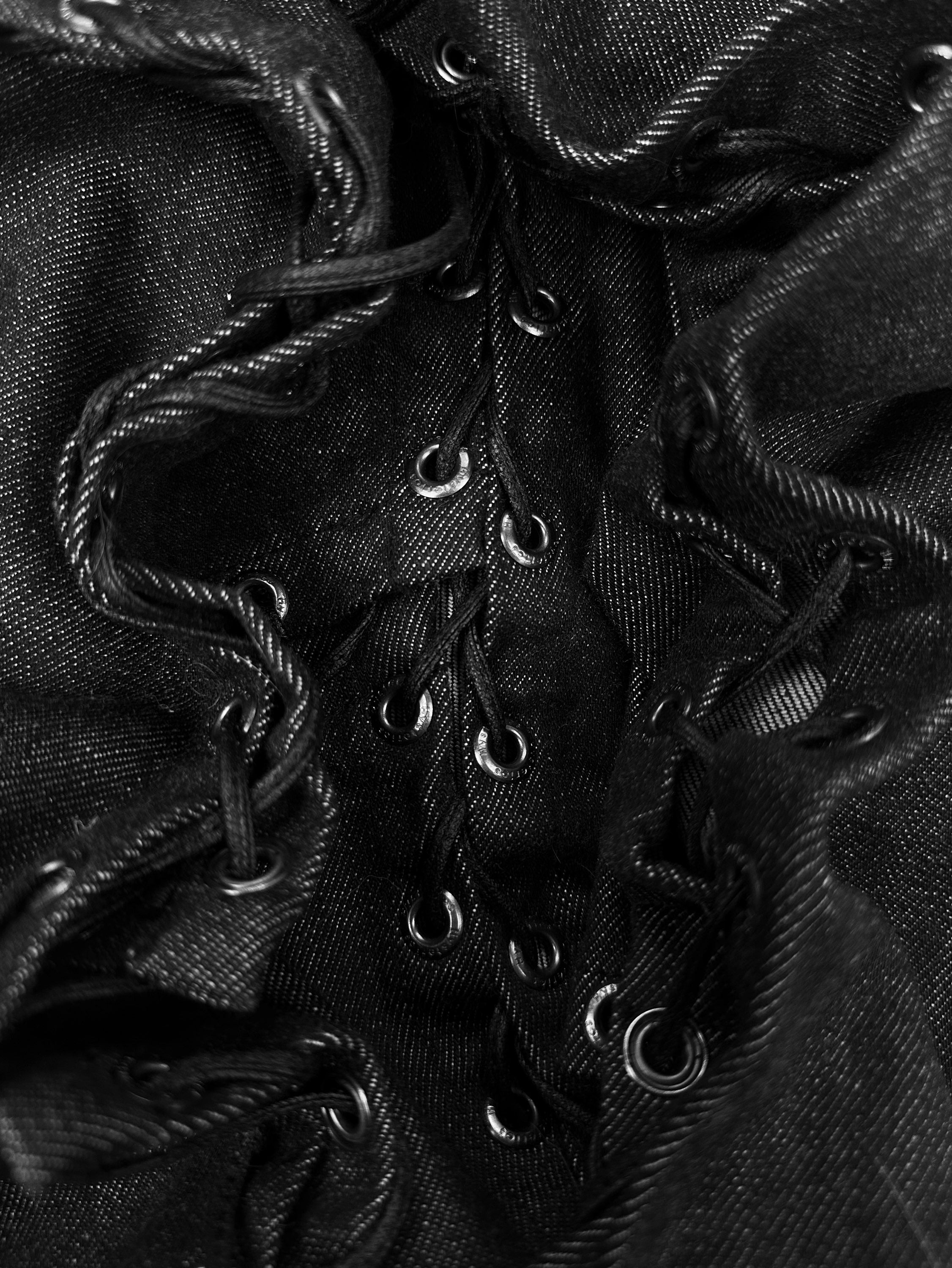00s Hysteric Glamour Black ‘Laced’ Eyelet Corset Denim
