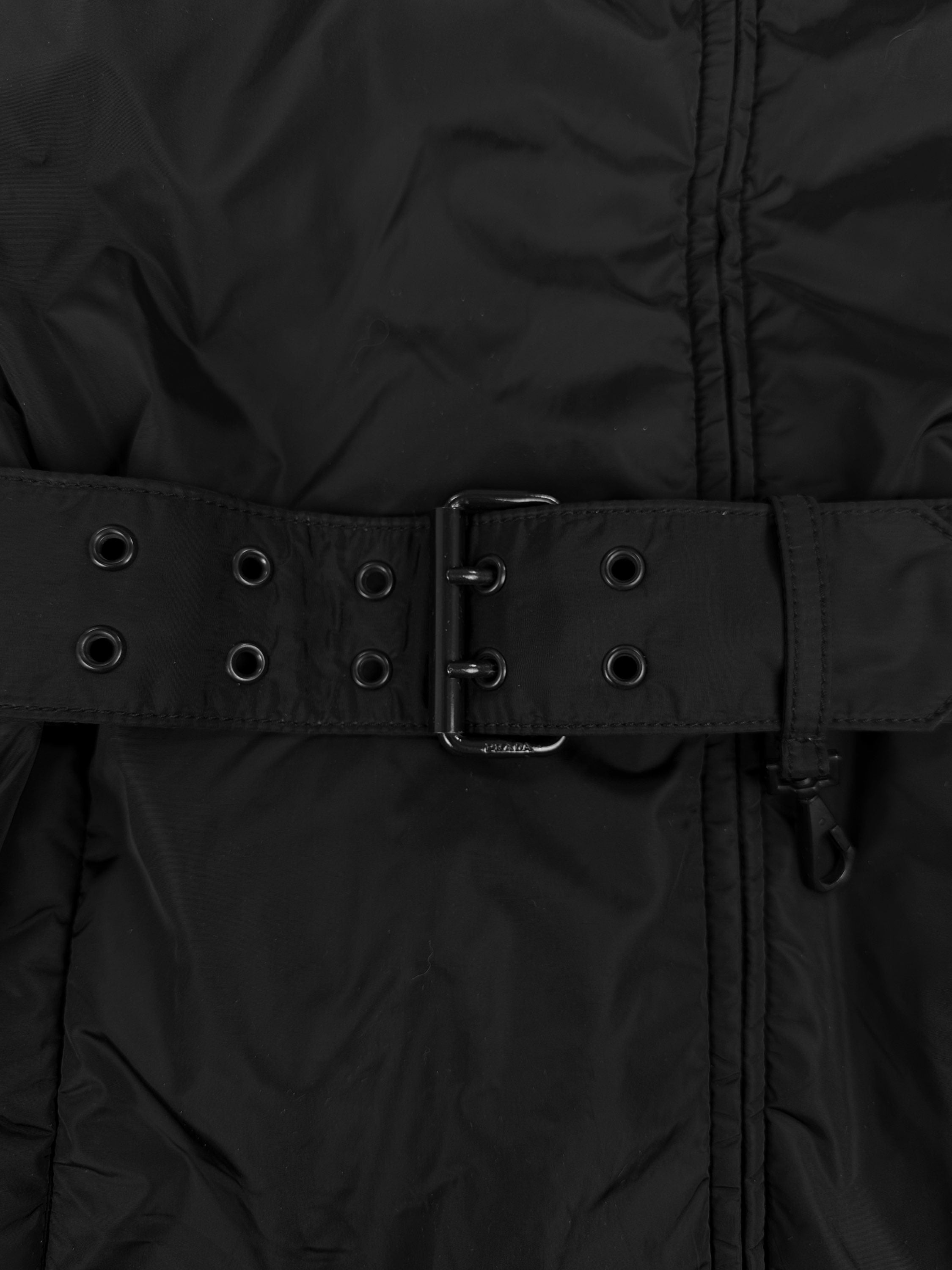 00s Prada Sport Linea Rosa Black Belted Nylon Jacket