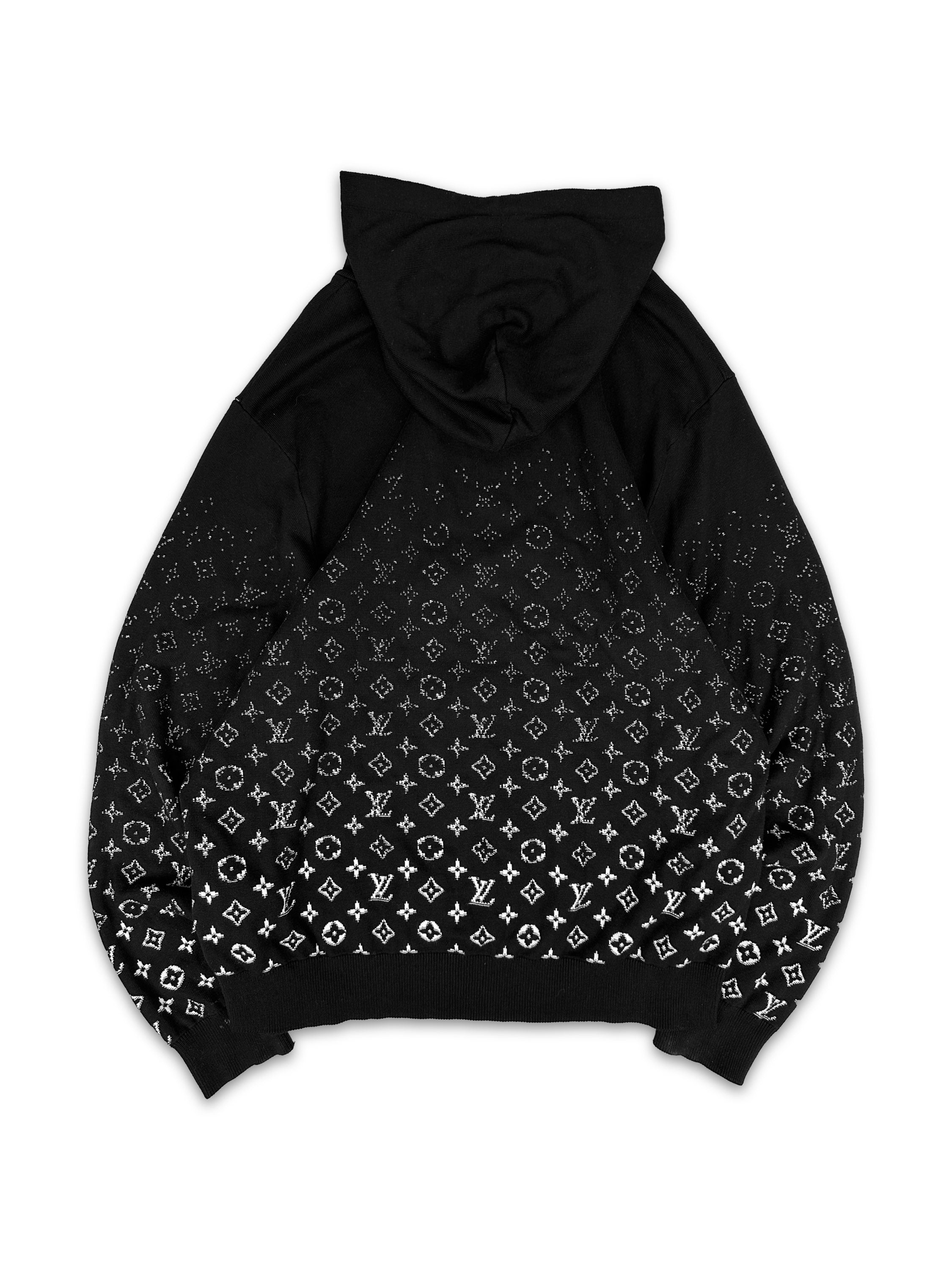 AW22 Louis Vuitton ‘Monogram’ Black Gradient Knitted Hoodie