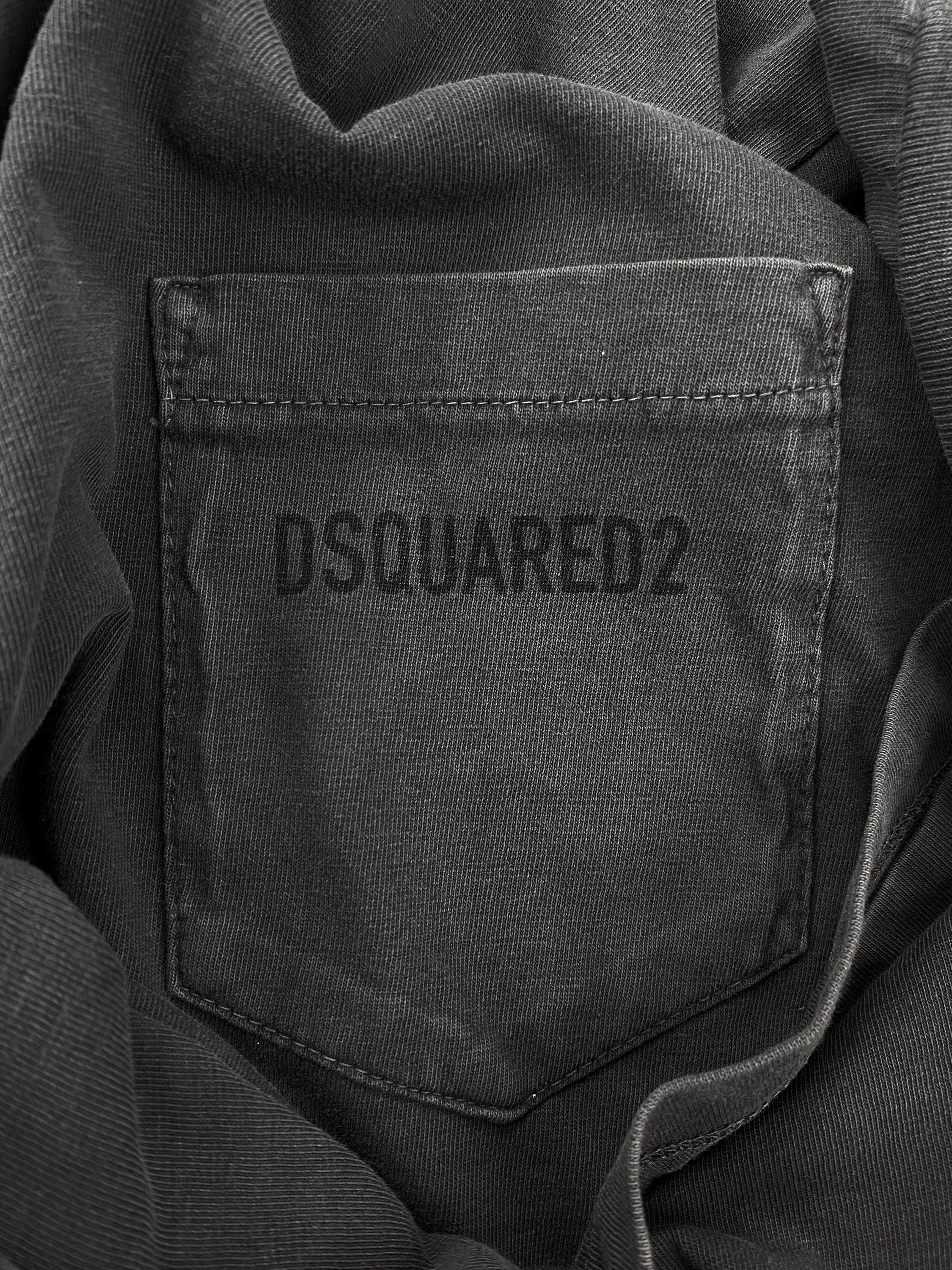 AW17 Dsquared2 Grey Embroidered Logo Pocket T-shirt