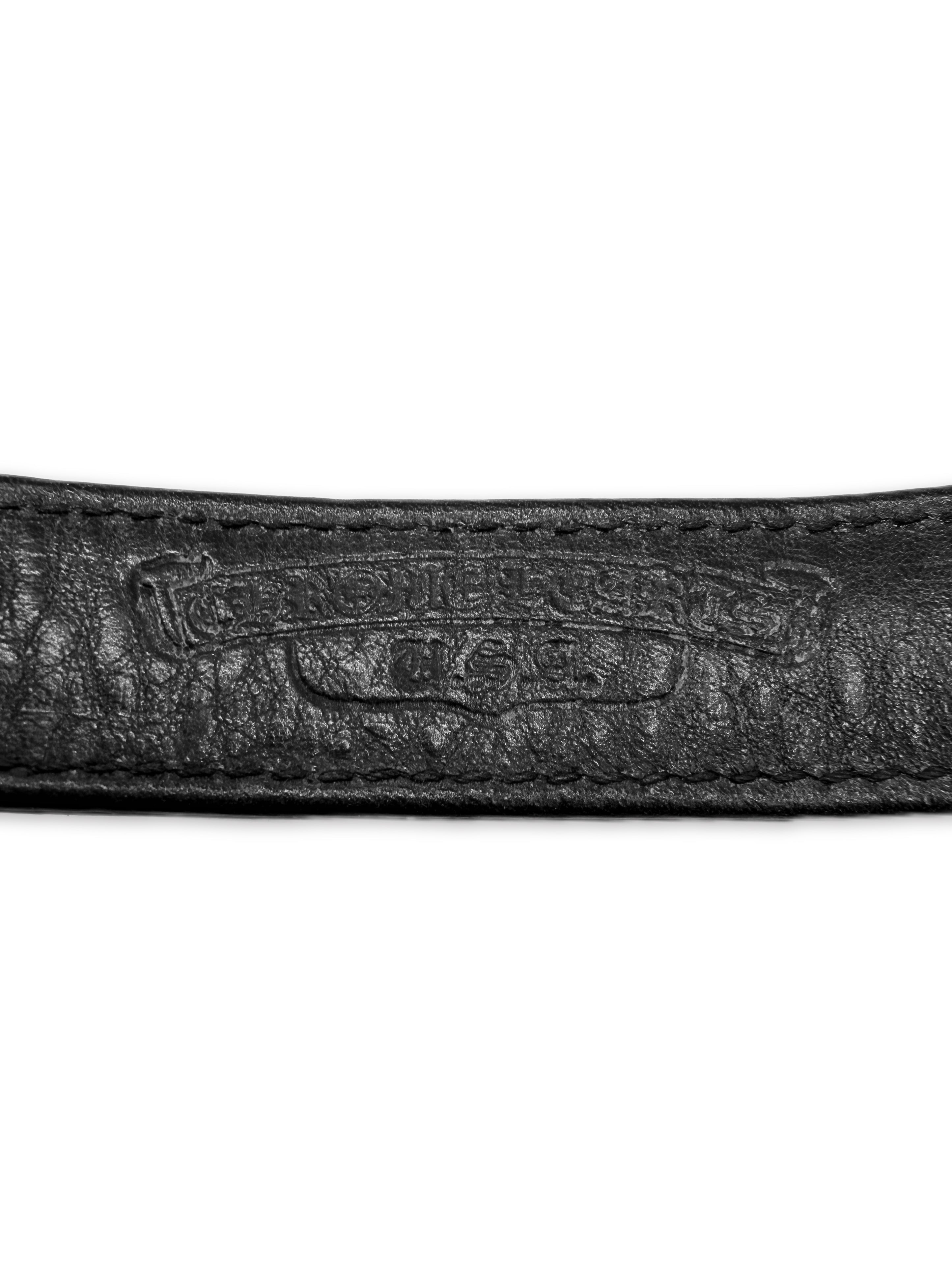 Chrome Hearts Rolling Stones Tongue & Lips .925 Silver Snap Leather Bracelet