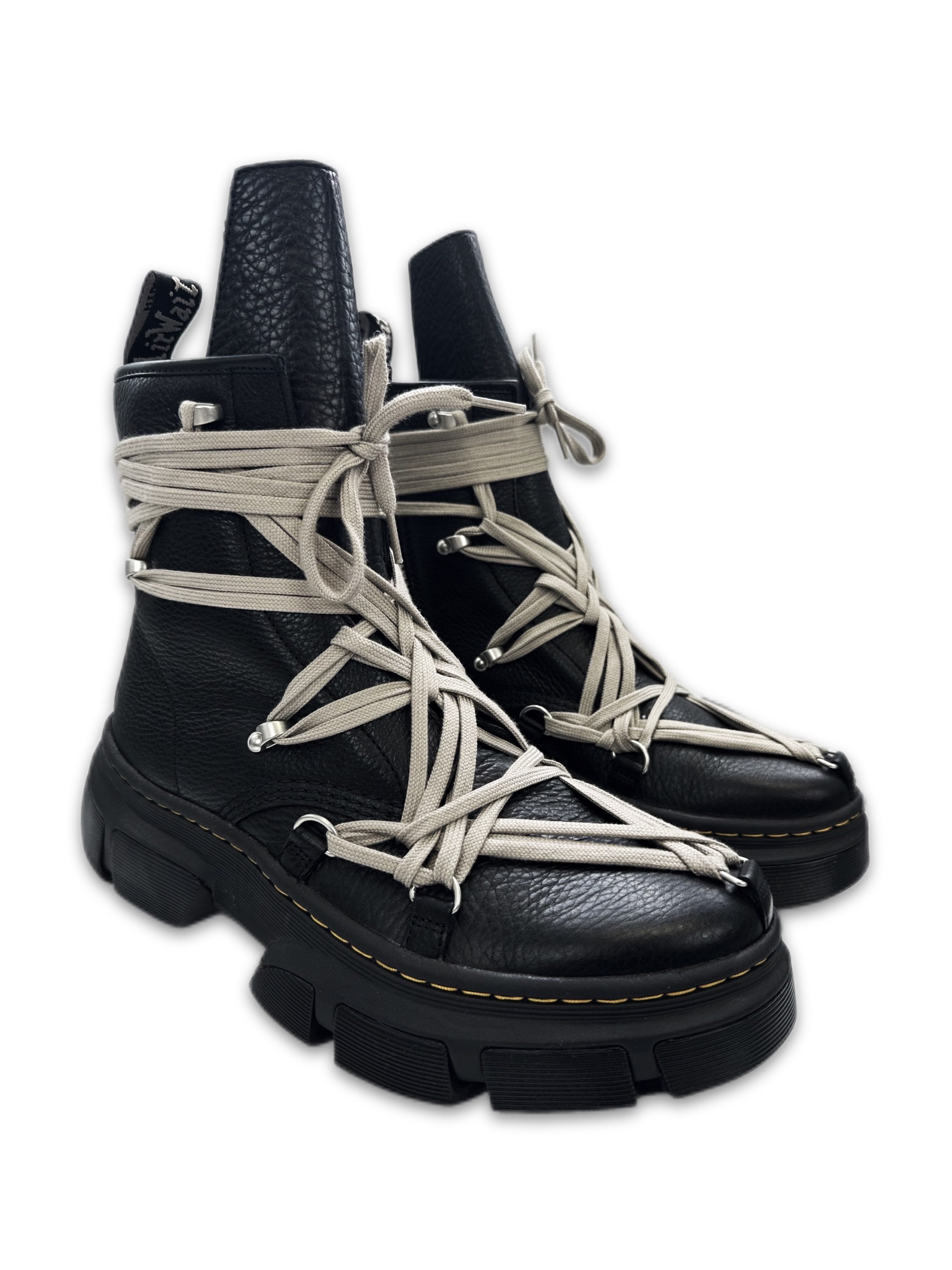 2024 Rick Owens x Dr Marten ‘1460’ DMXL Pentagram Lace Leather Boots